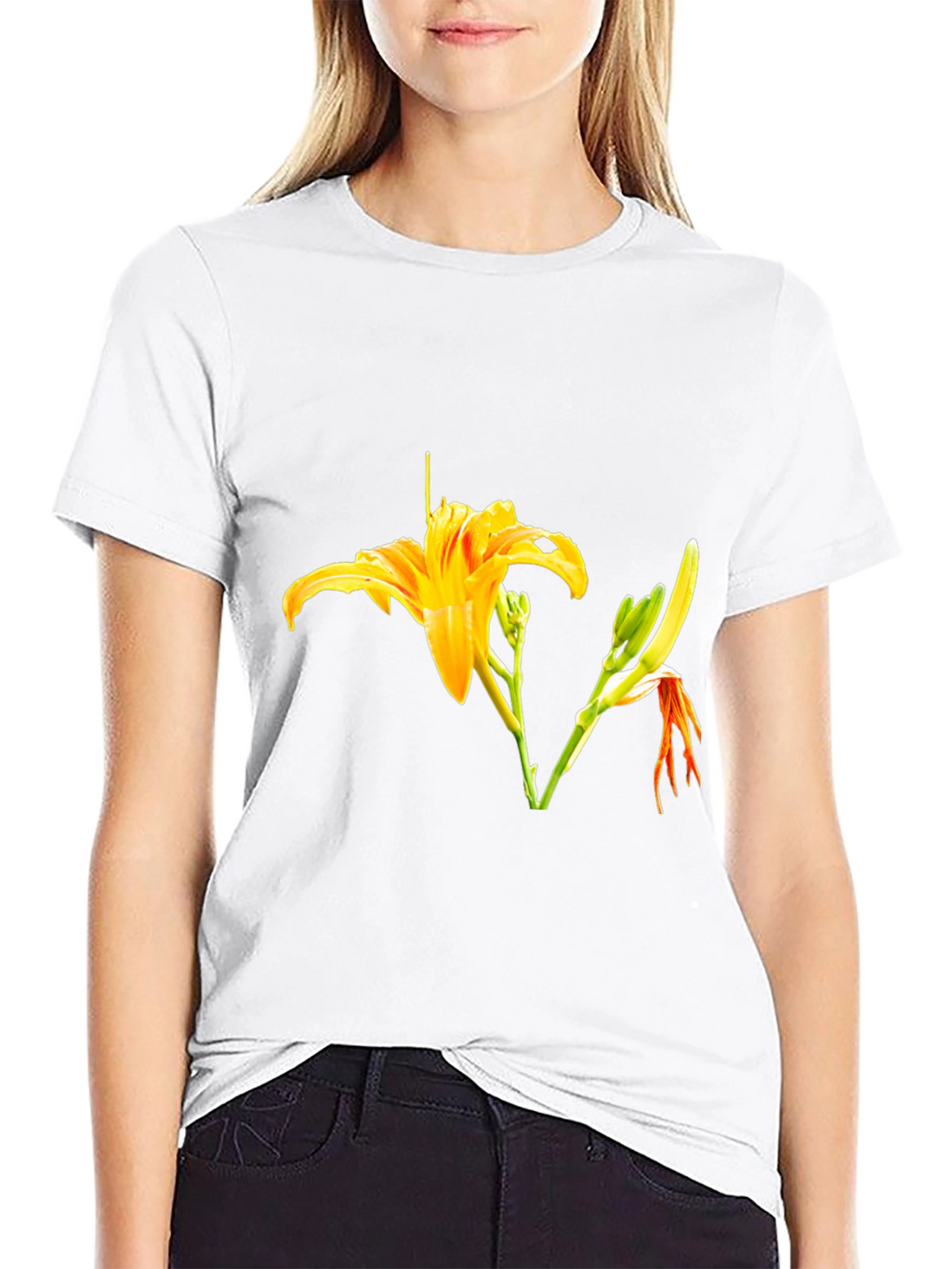 Floral Print Black T-Shirt - Stylish Casual Wear