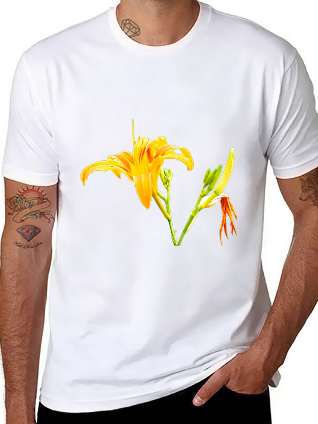 Floral Print Black T-Shirt - Stylish Casual Wear