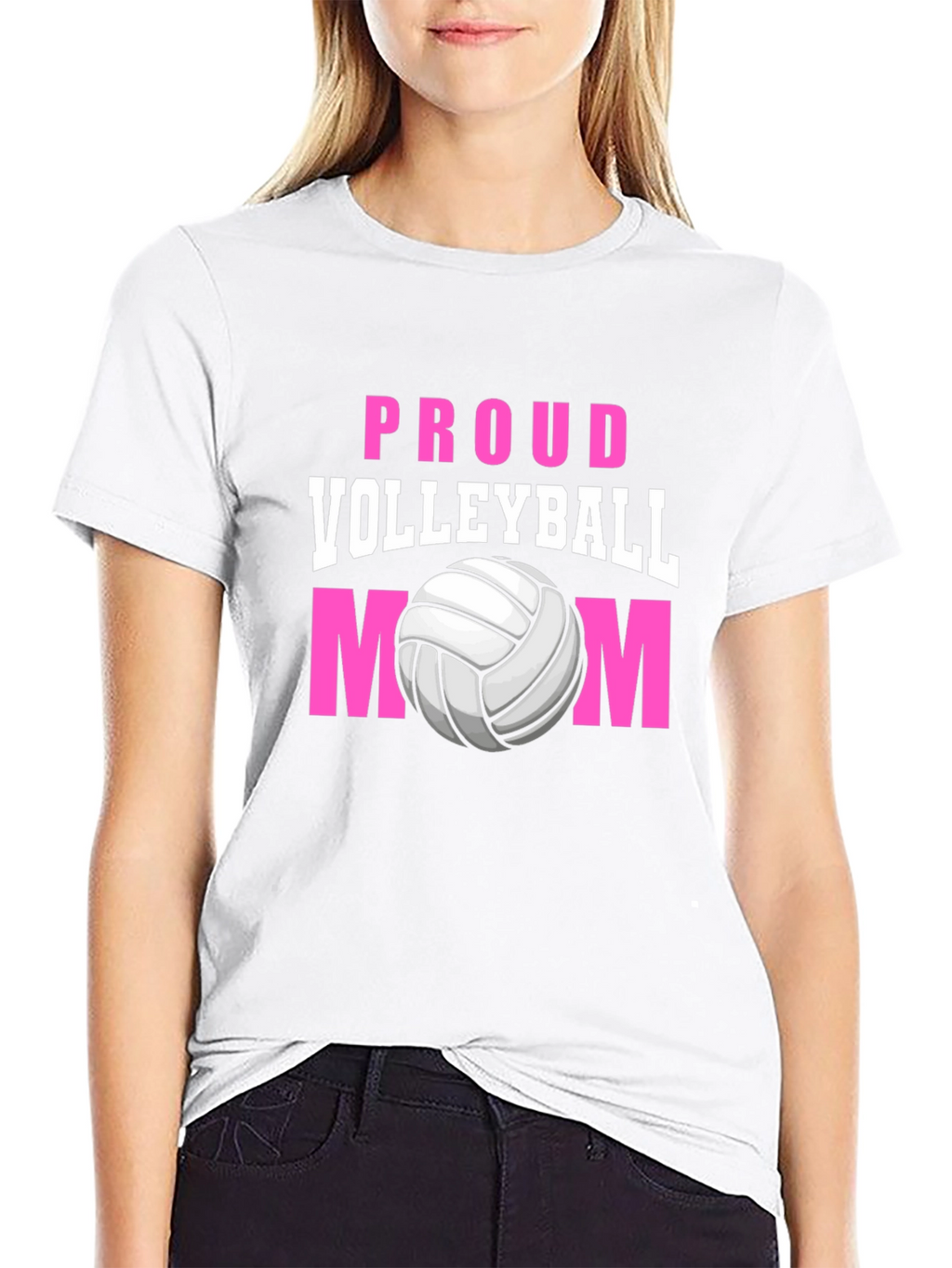 Proud Volleyball Mom Graphic T-Shirt