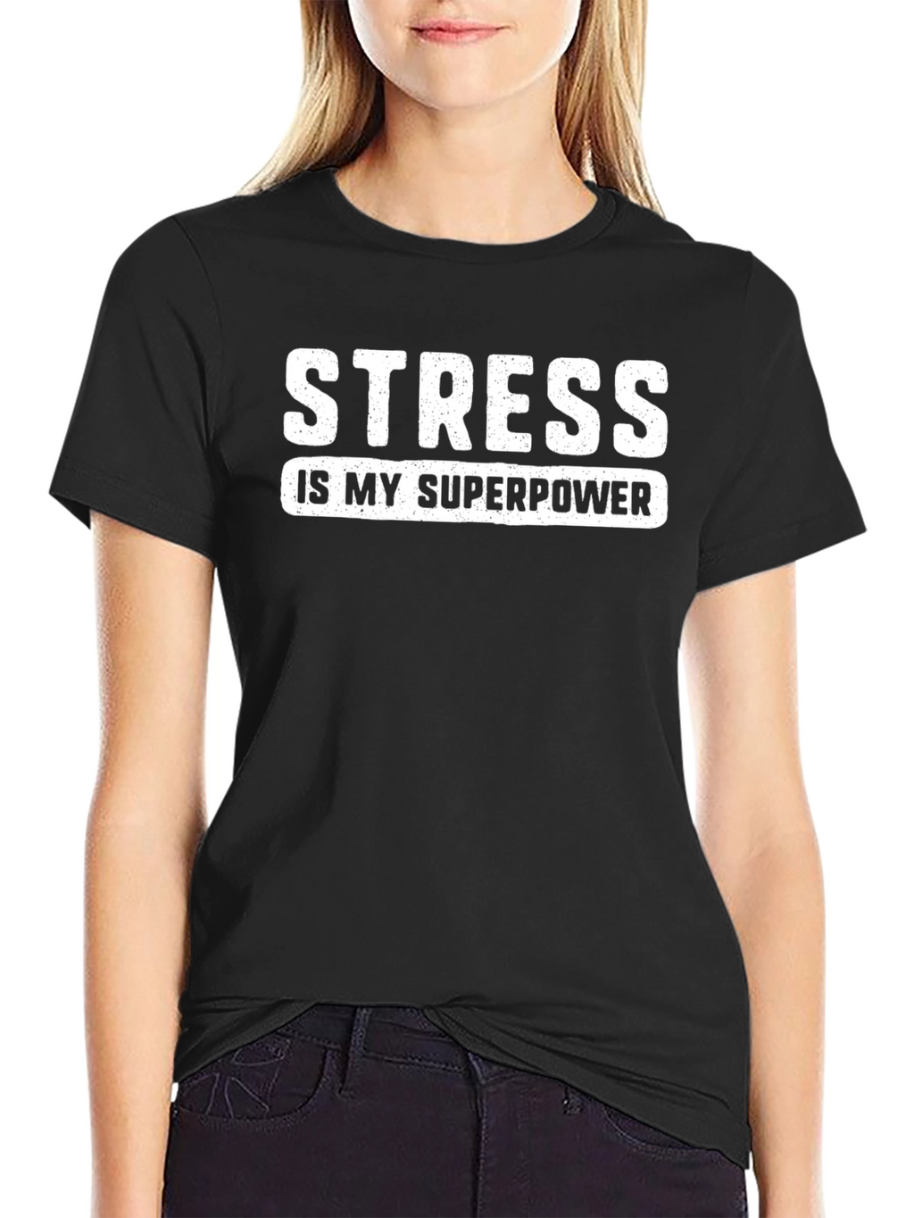 Stress Is My Superpower Black T-Shirt