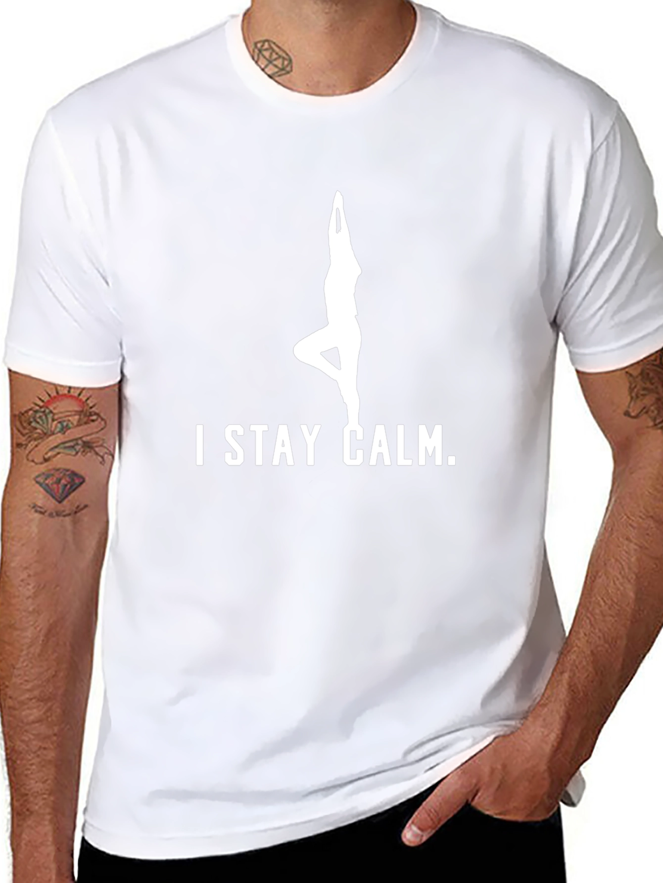 Stay Calm Yoga Pose Graphic T-Shirt