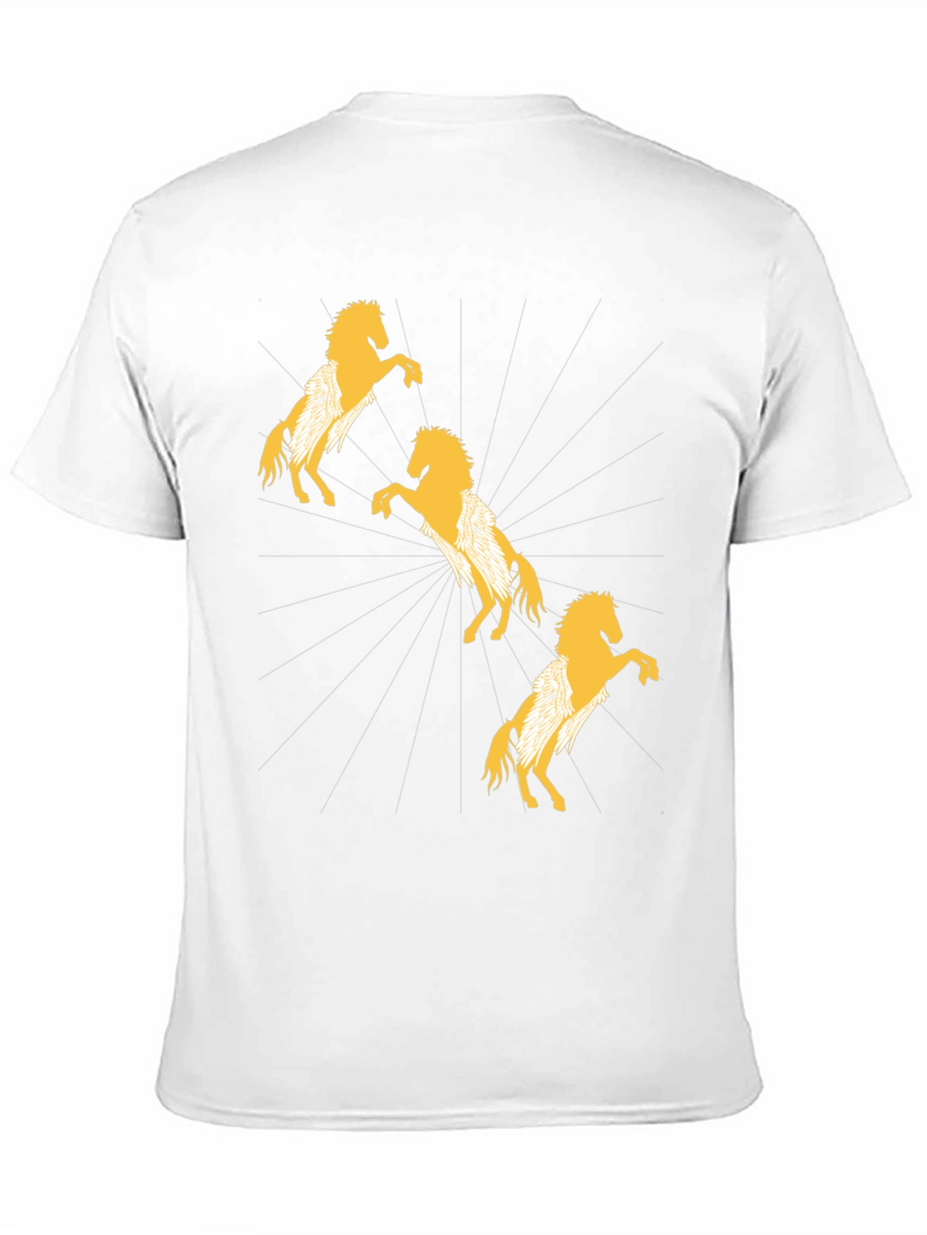 Stylish Black T-Shirt with Golden Horse Design