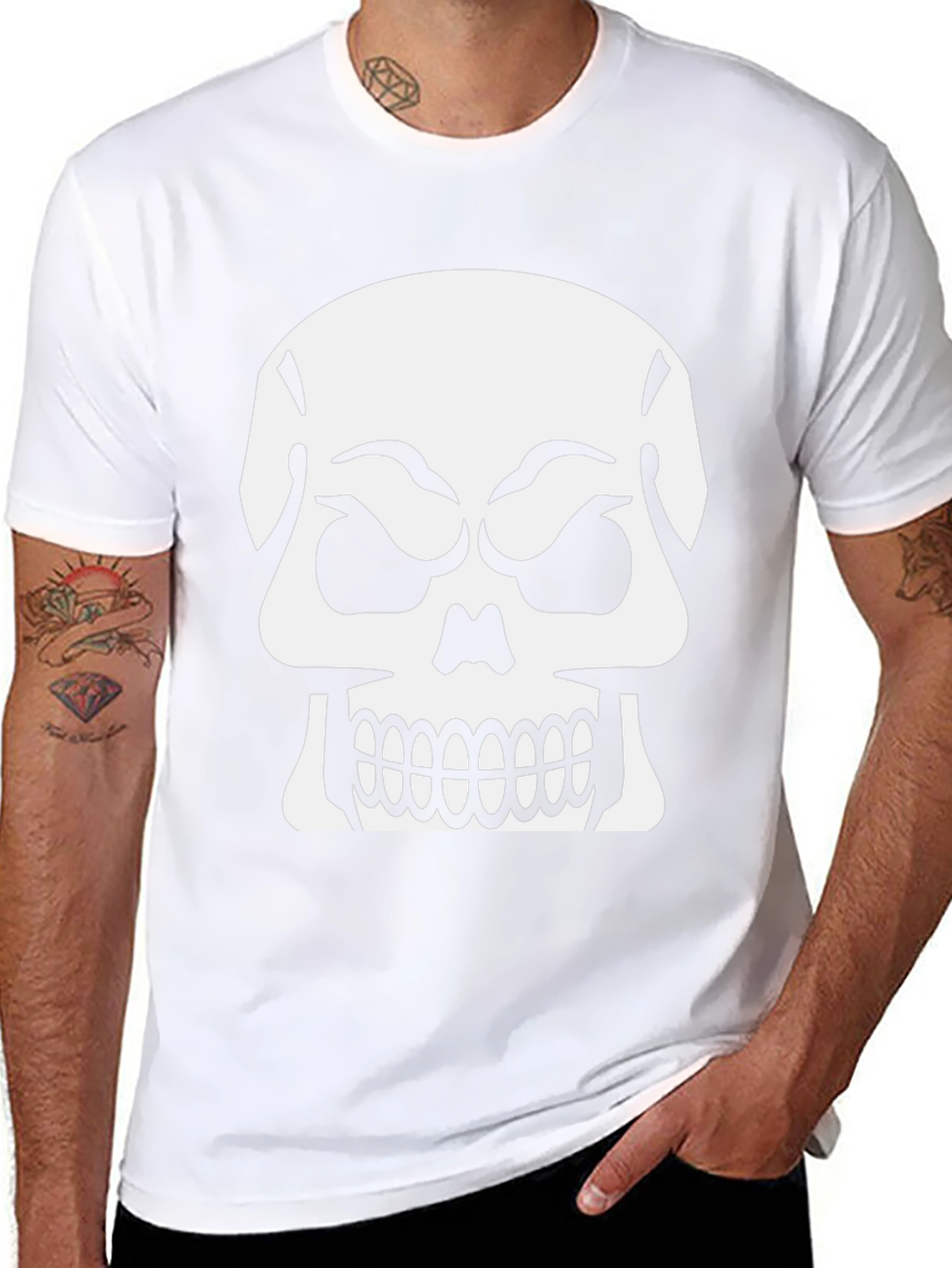 Skull Graphic T-Shirt - Black Cotton Tee