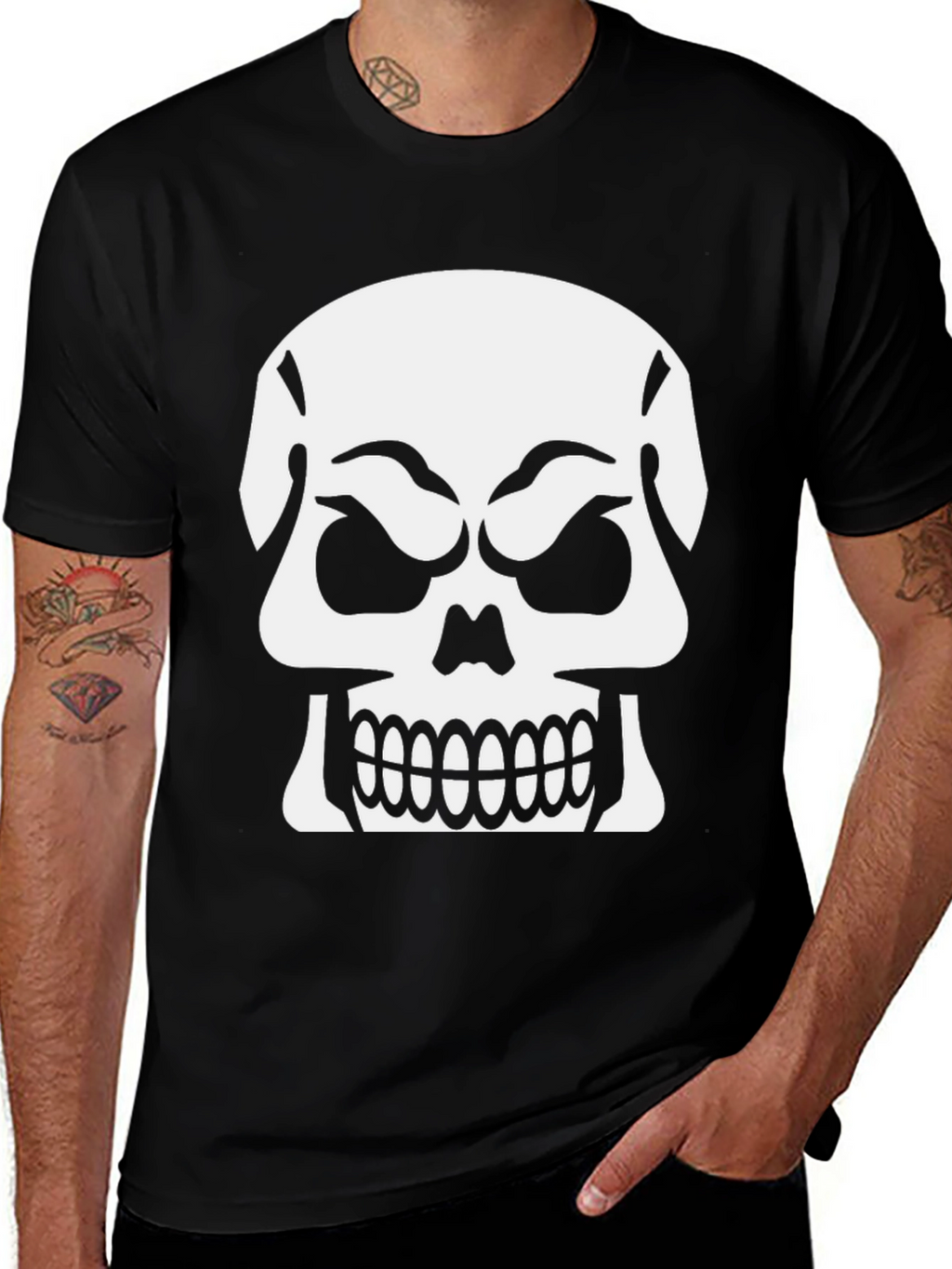 Skull Graphic T-Shirt - Black Cotton Tee