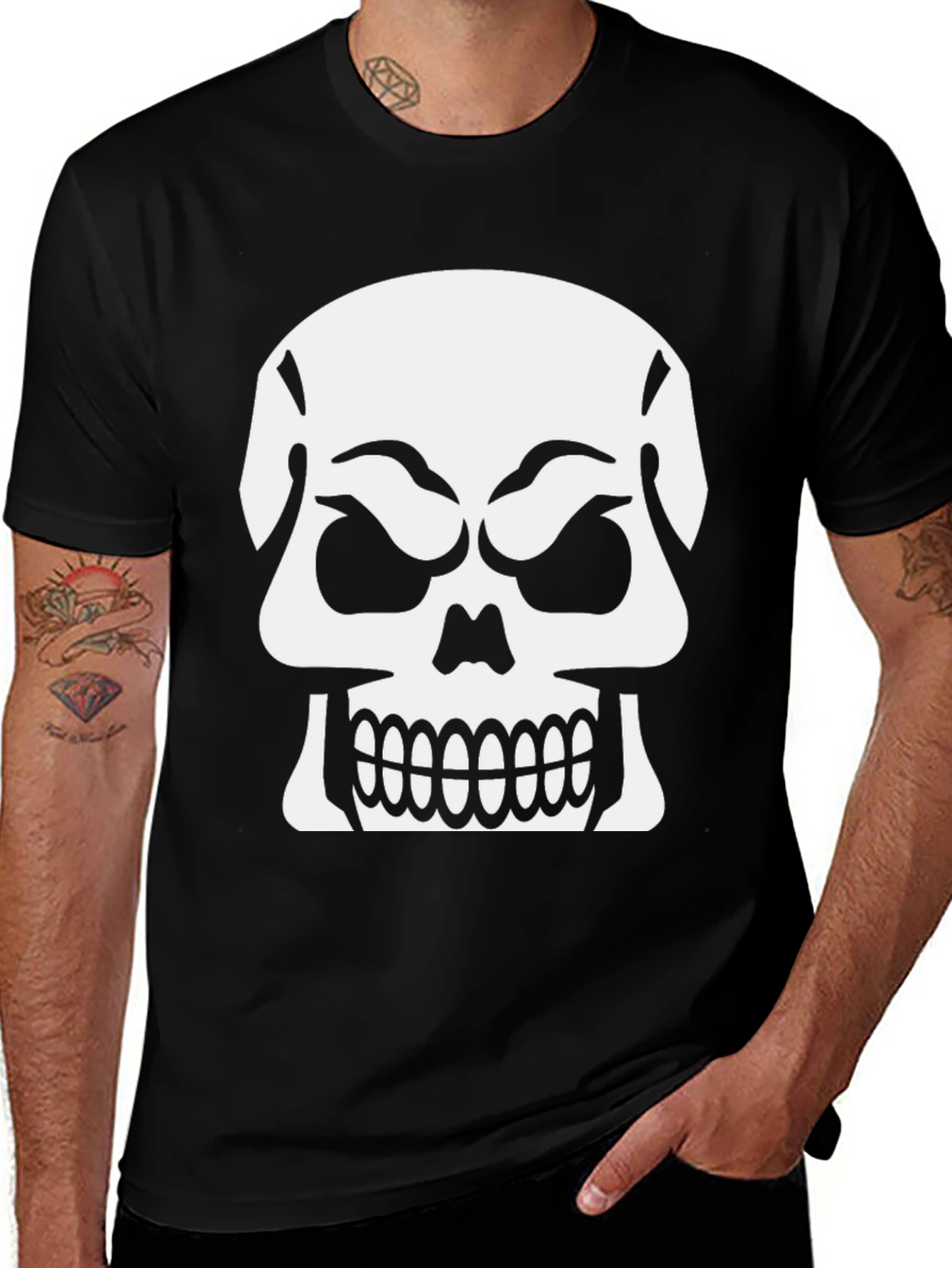 Skull Graphic T-Shirt - Black Cotton Tee