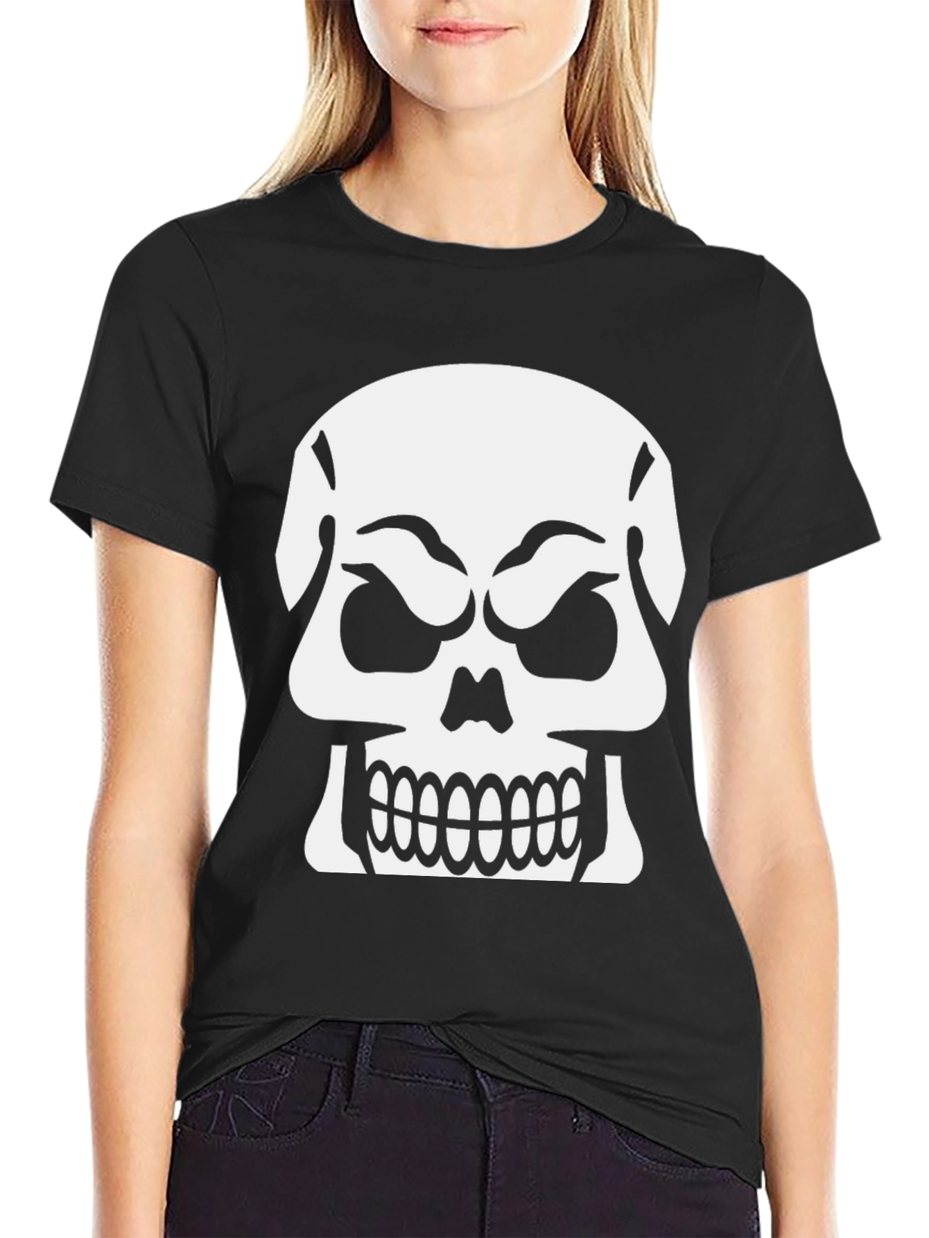 Skull Graphic T-Shirt - Black Cotton Tee