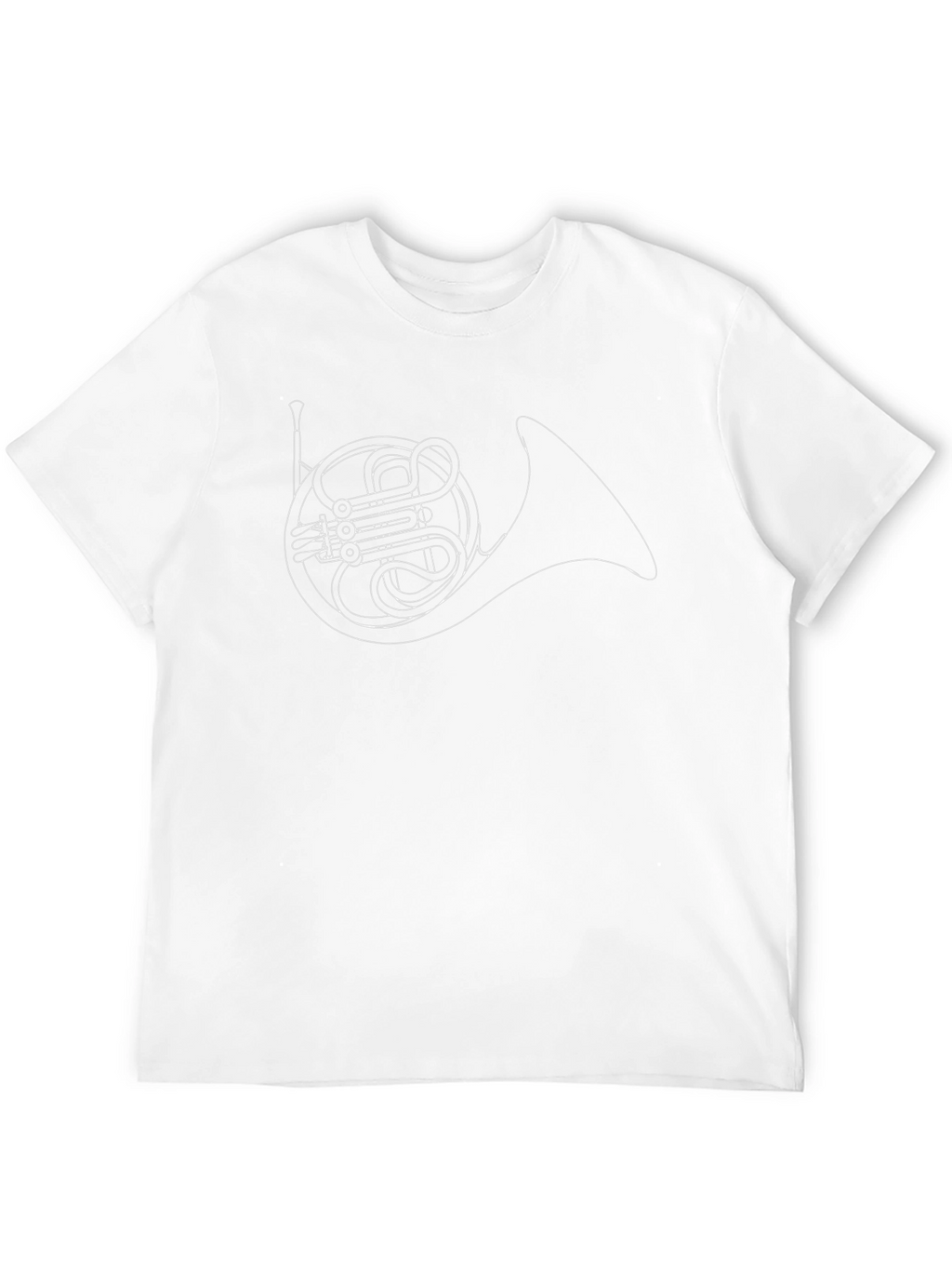 French Horn Outline Graphic T-Shirt