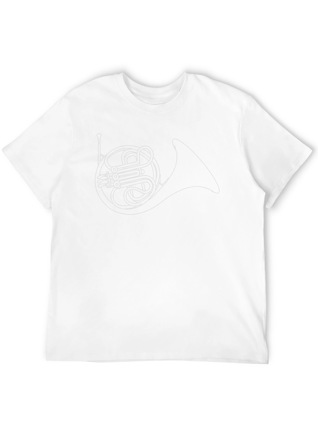 French Horn Outline Graphic T-Shirt