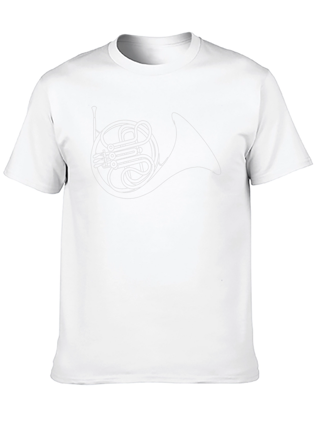 French Horn Outline Graphic T-Shirt