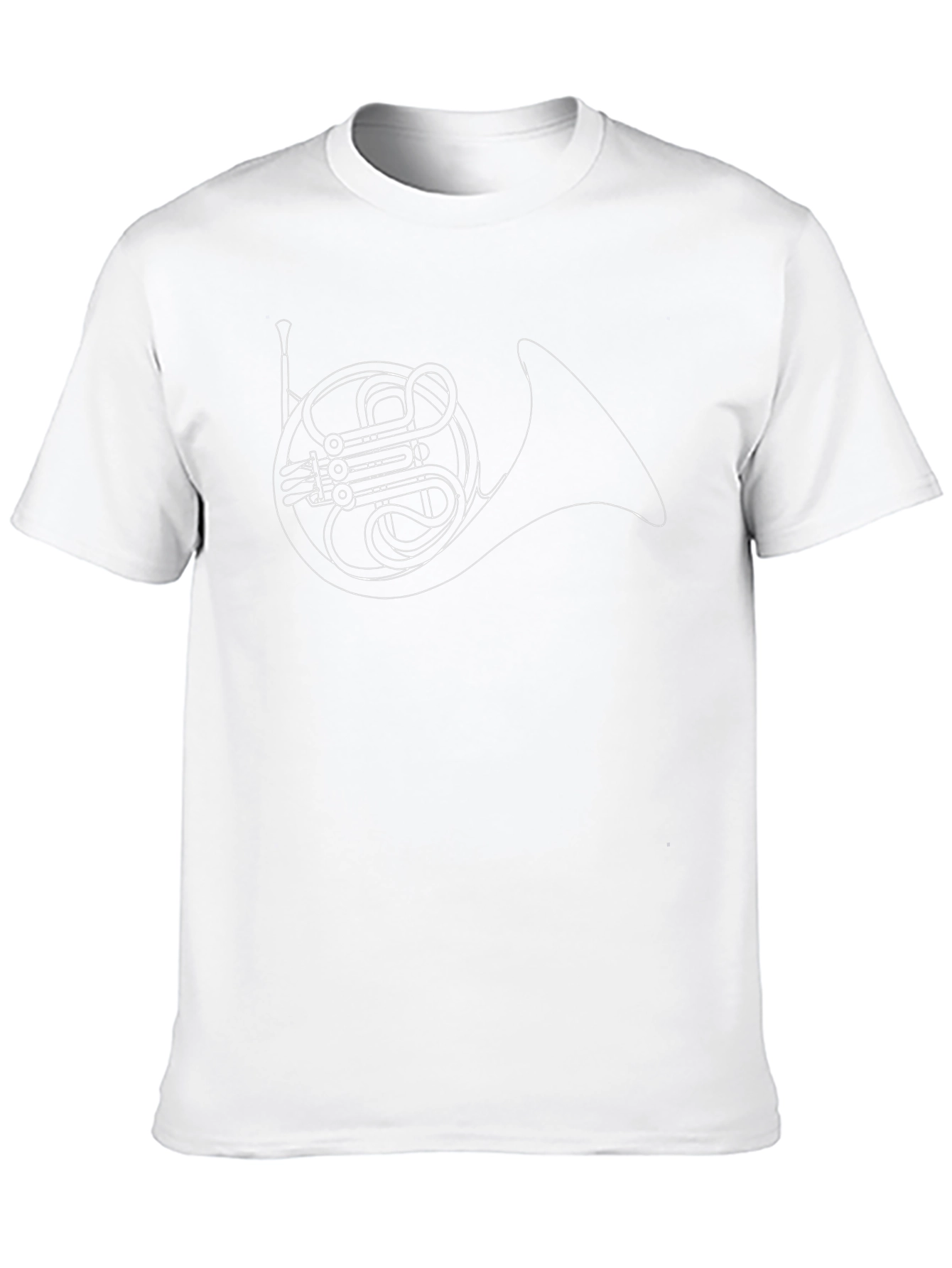 French Horn Outline Graphic T-Shirt