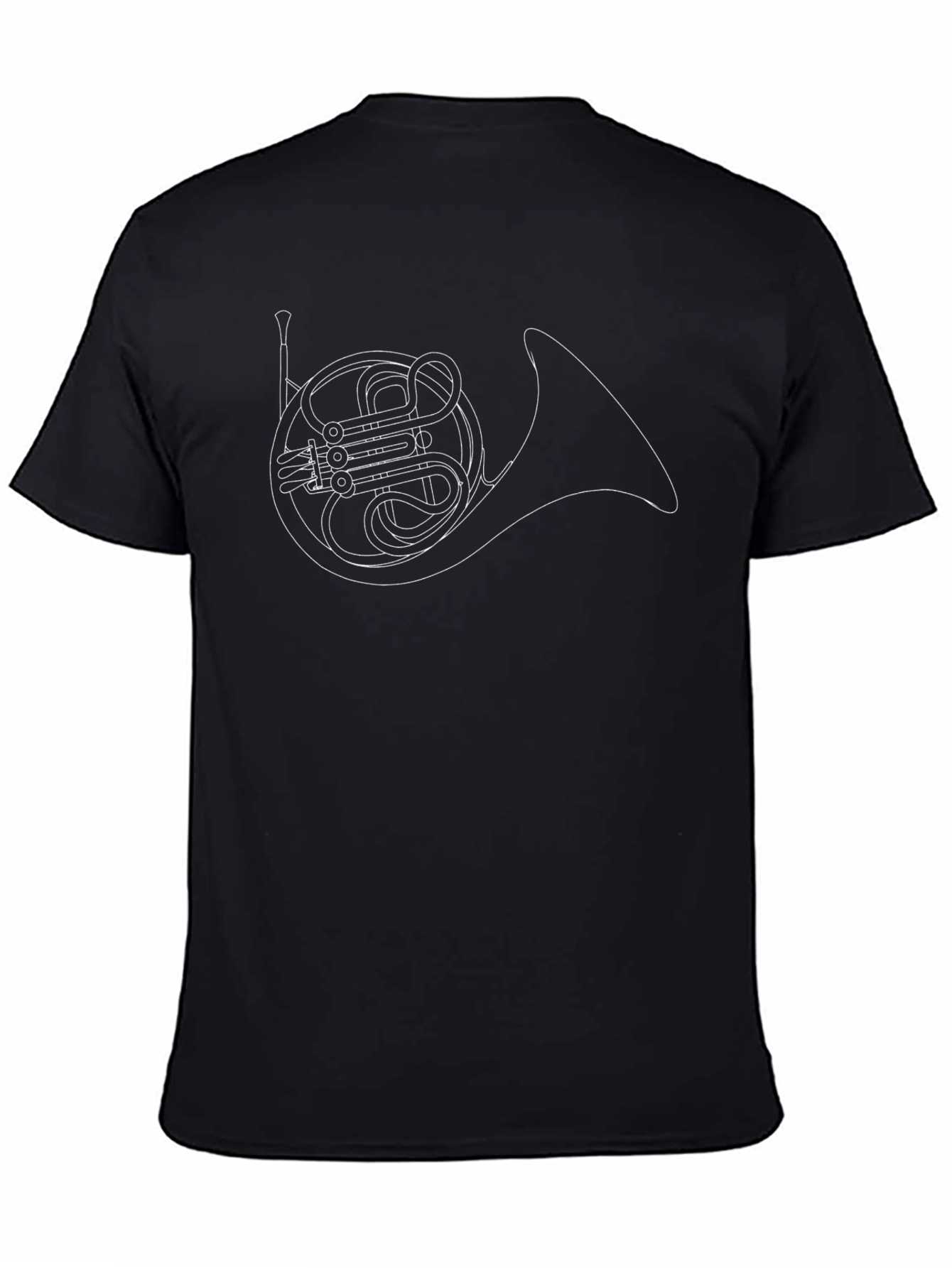 French Horn Outline Graphic T-Shirt