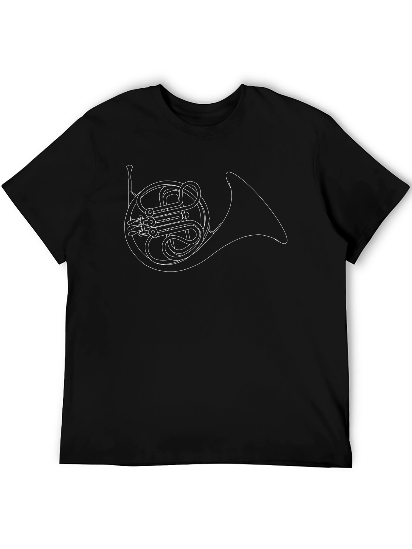 French Horn Outline Graphic T-Shirt