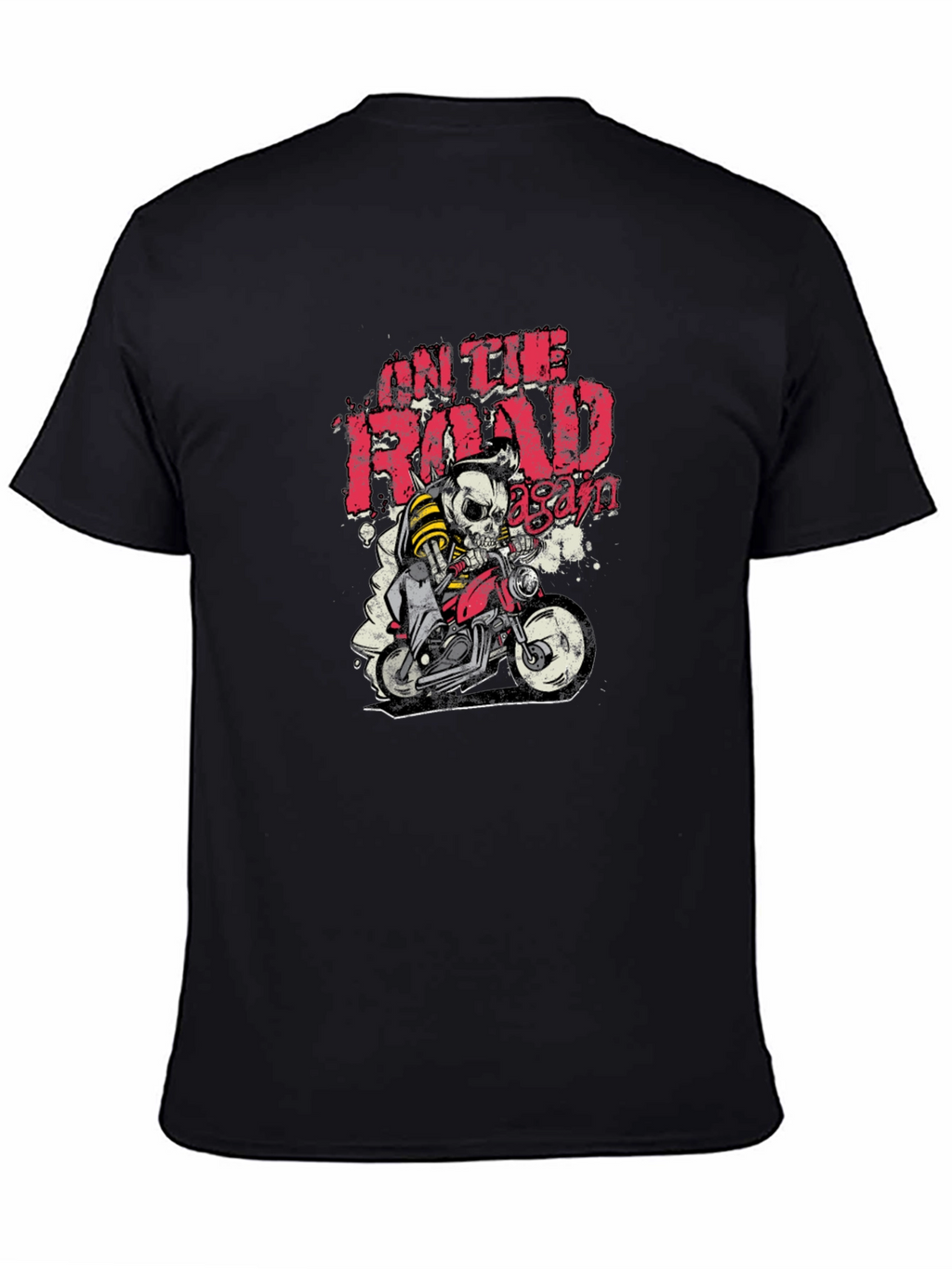 On The Road Again Skull Biker Graphic Tee