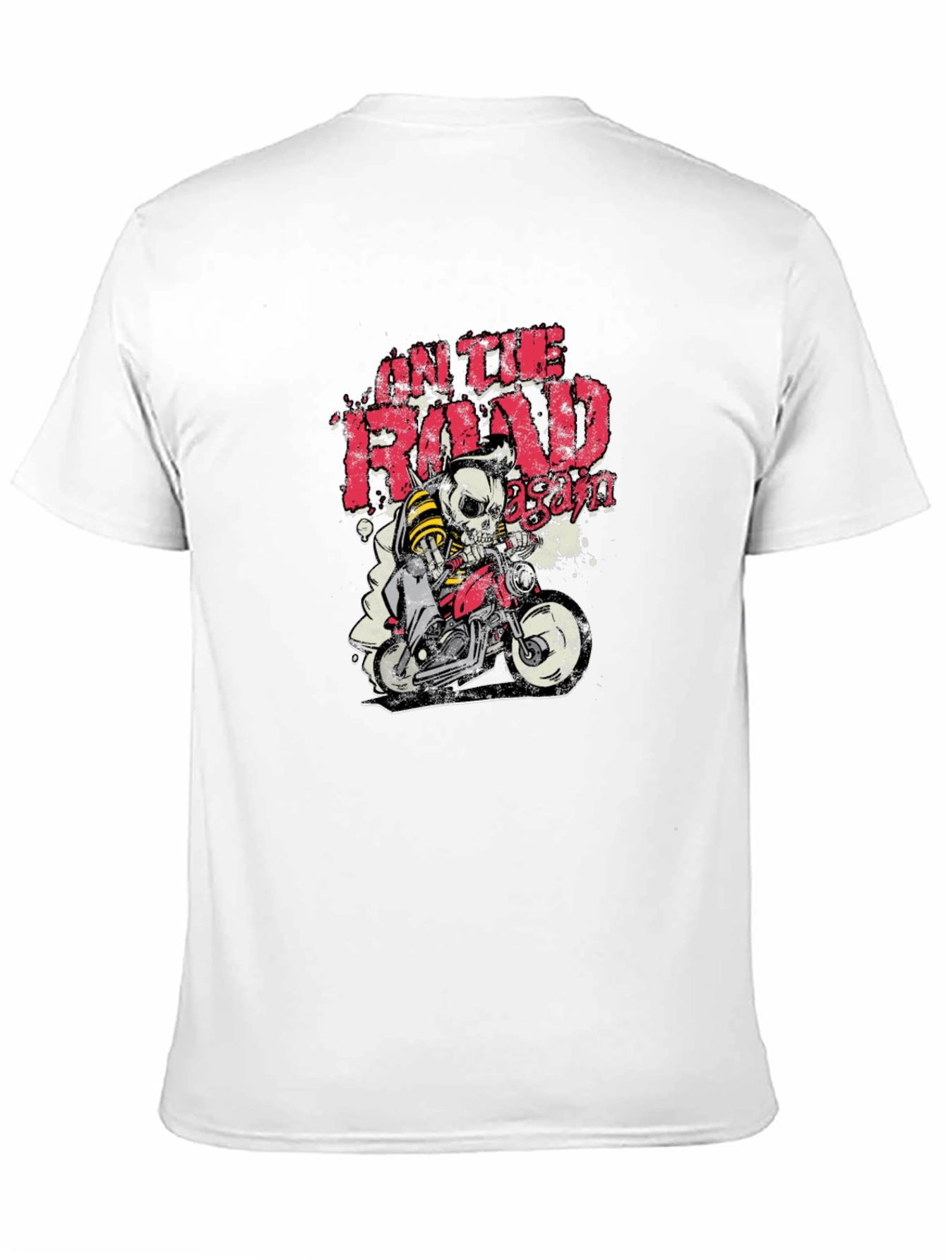 On The Road Again Skull Biker Graphic Tee