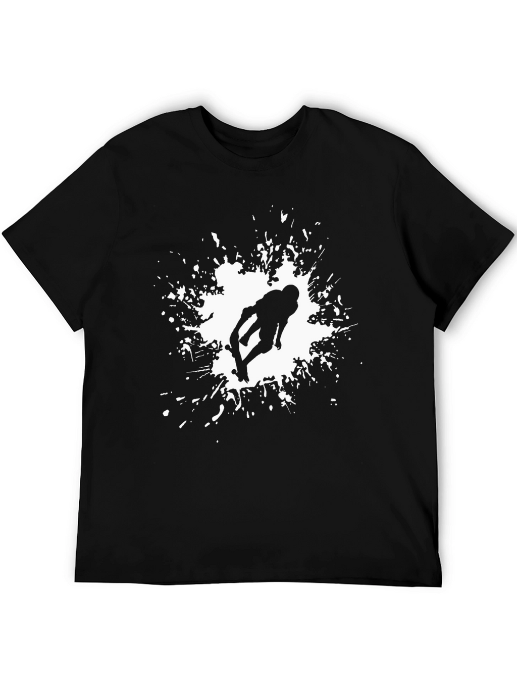 Skateboarder Splash Graphic Tee - Black