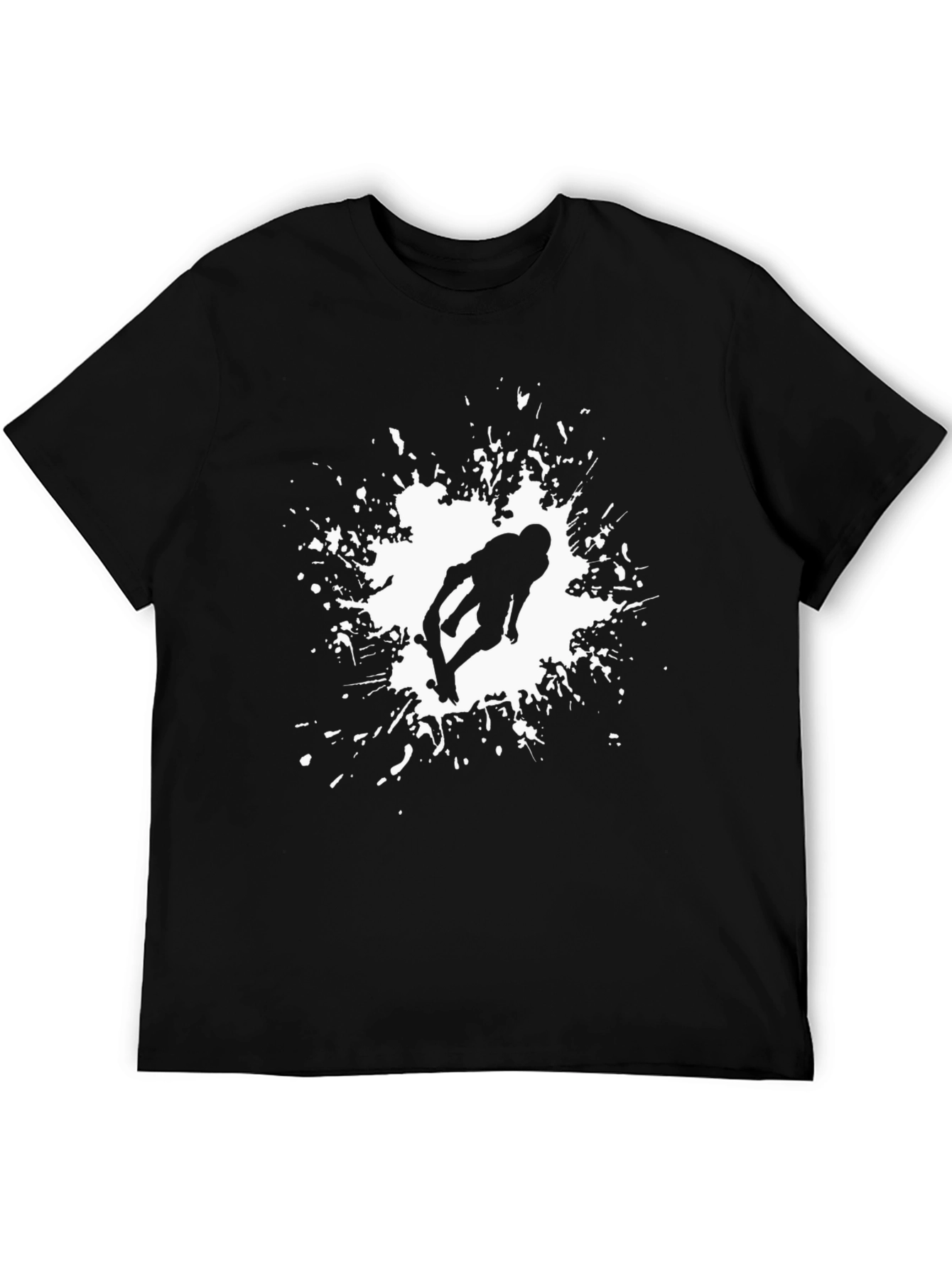 Skateboarder Splash Graphic Tee - Black