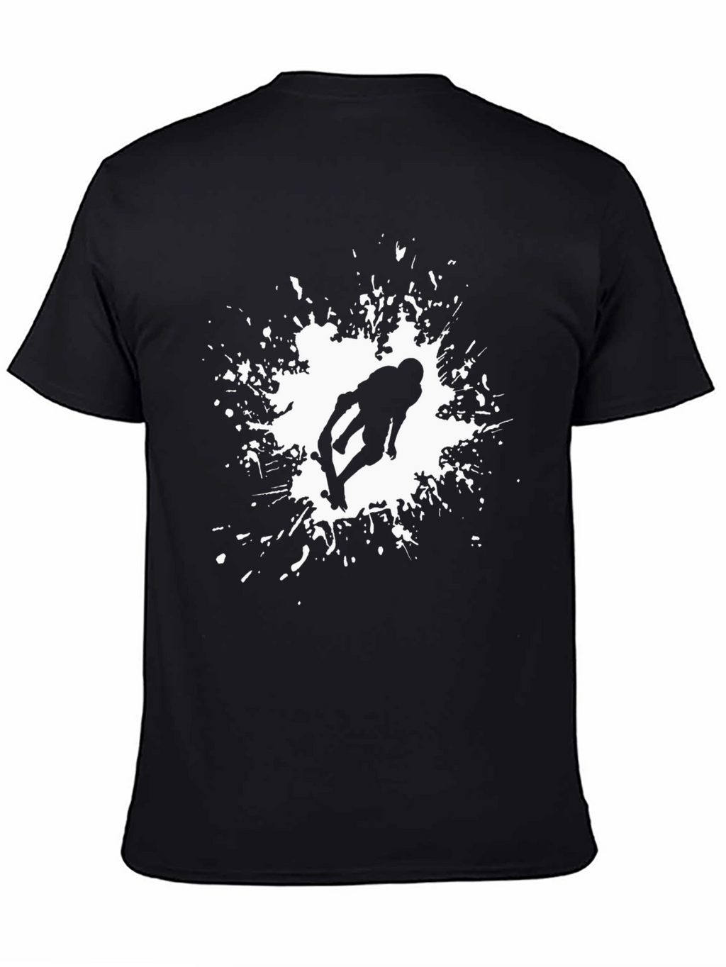 Skateboarder Splash Graphic Tee - Black
