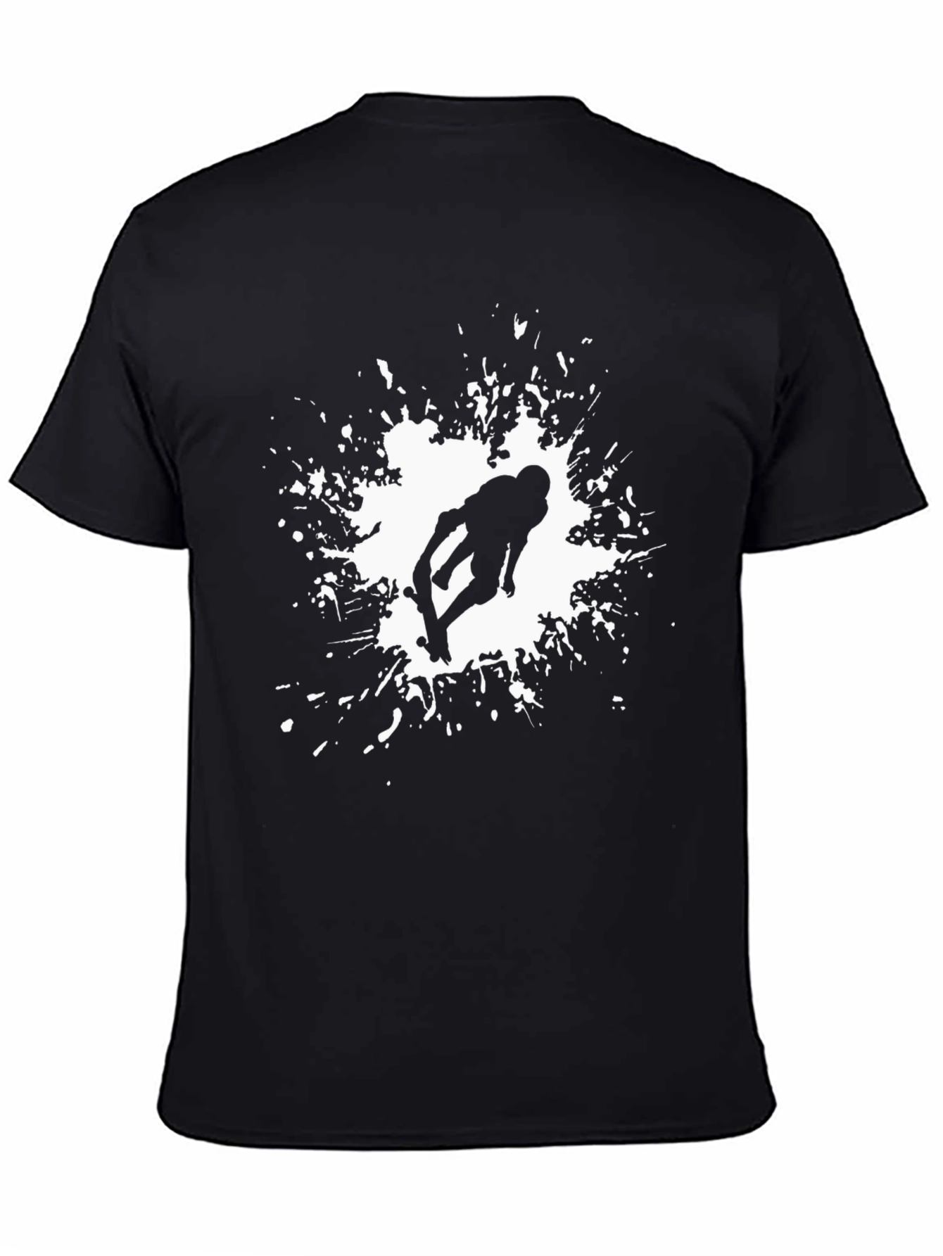Skateboarder Splash Graphic Tee - Black