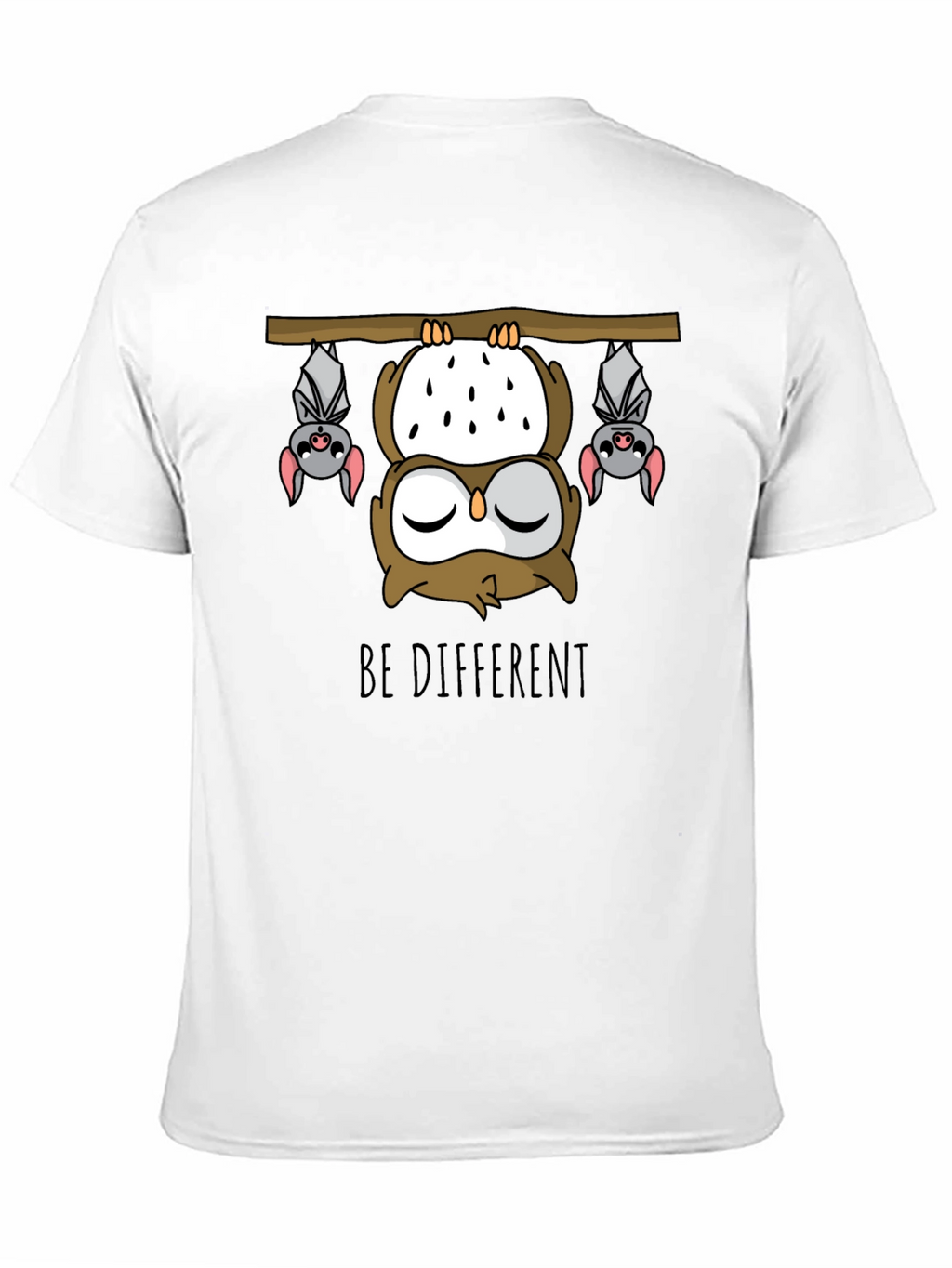 Be Different Owl and Bats Graphic T-Shirt