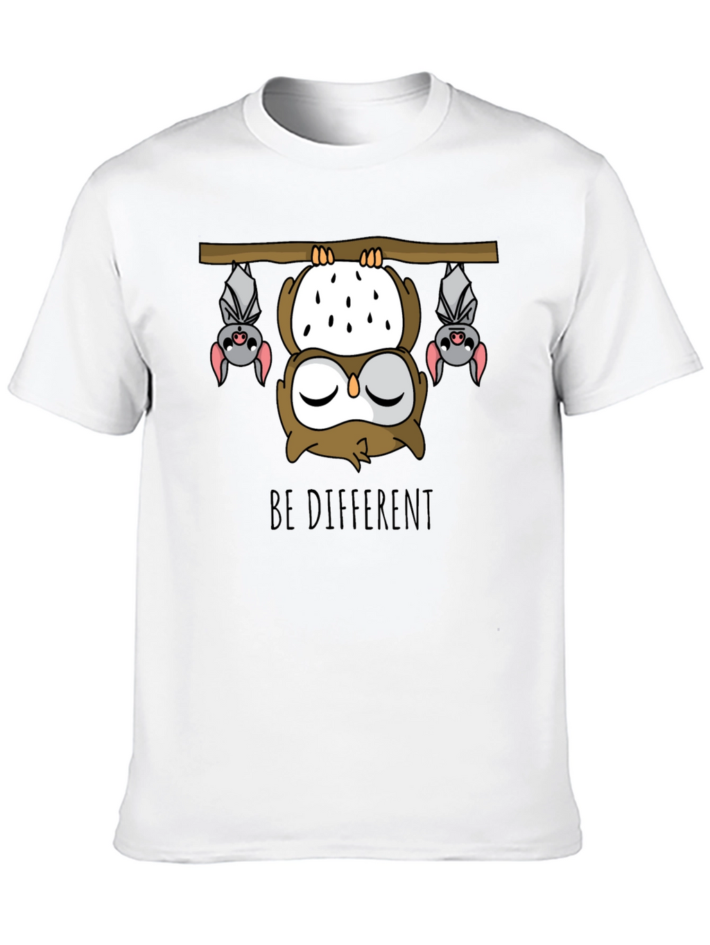 Be Different Owl and Bats Graphic T-Shirt