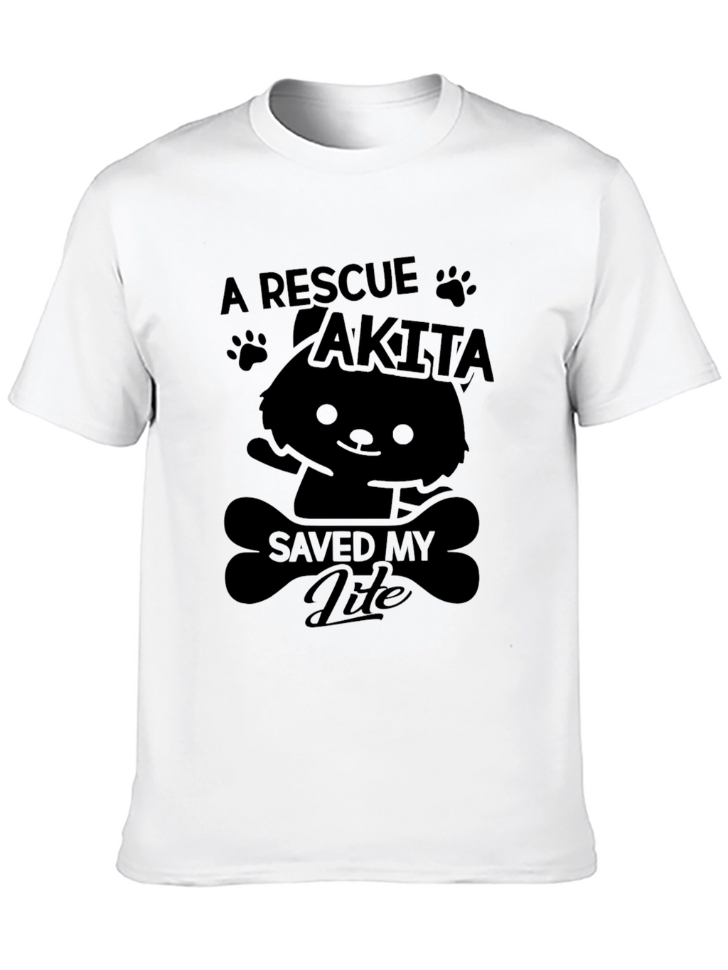 A Rescue Akita Saved My Life Black T-Shirt