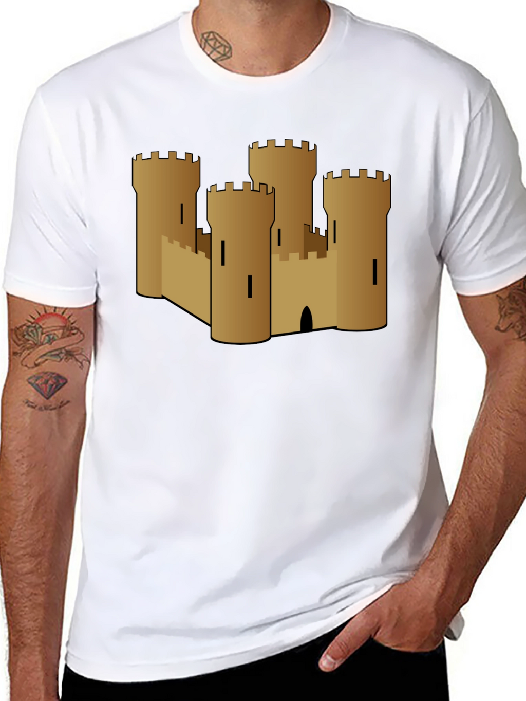 Castle Graphic Tee - Black Cotton T-Shirt