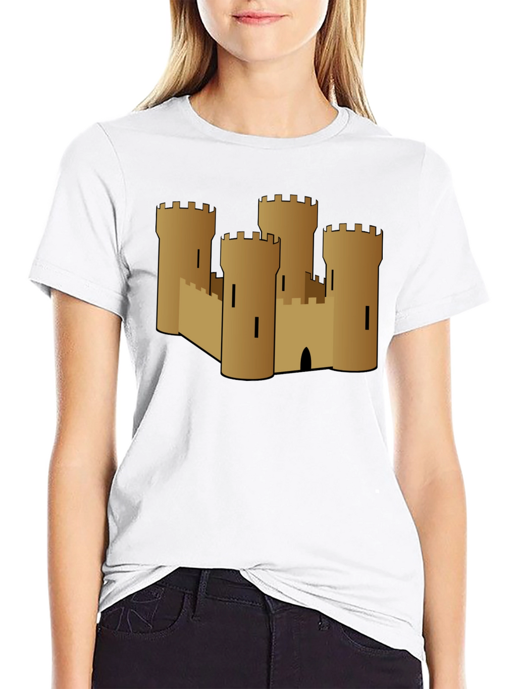 Castle Graphic Tee - Black Cotton T-Shirt