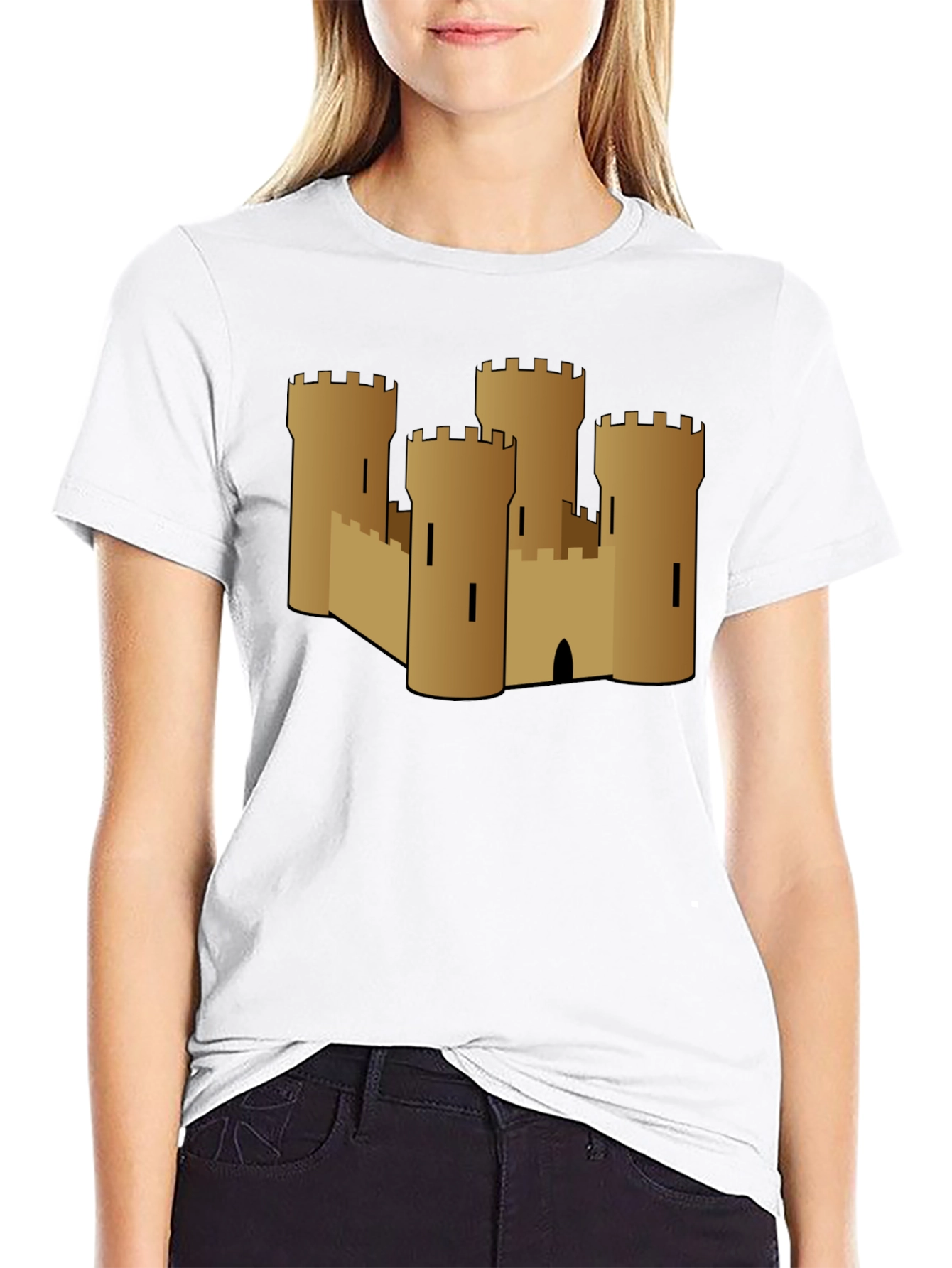 Castle Graphic Tee - Black Cotton T-Shirt