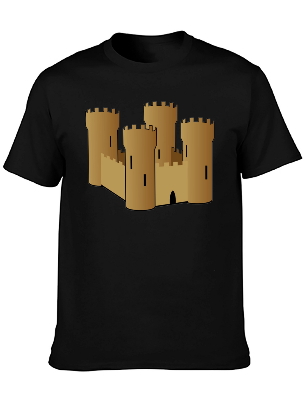 Castle Graphic Tee - Black Cotton T-Shirt