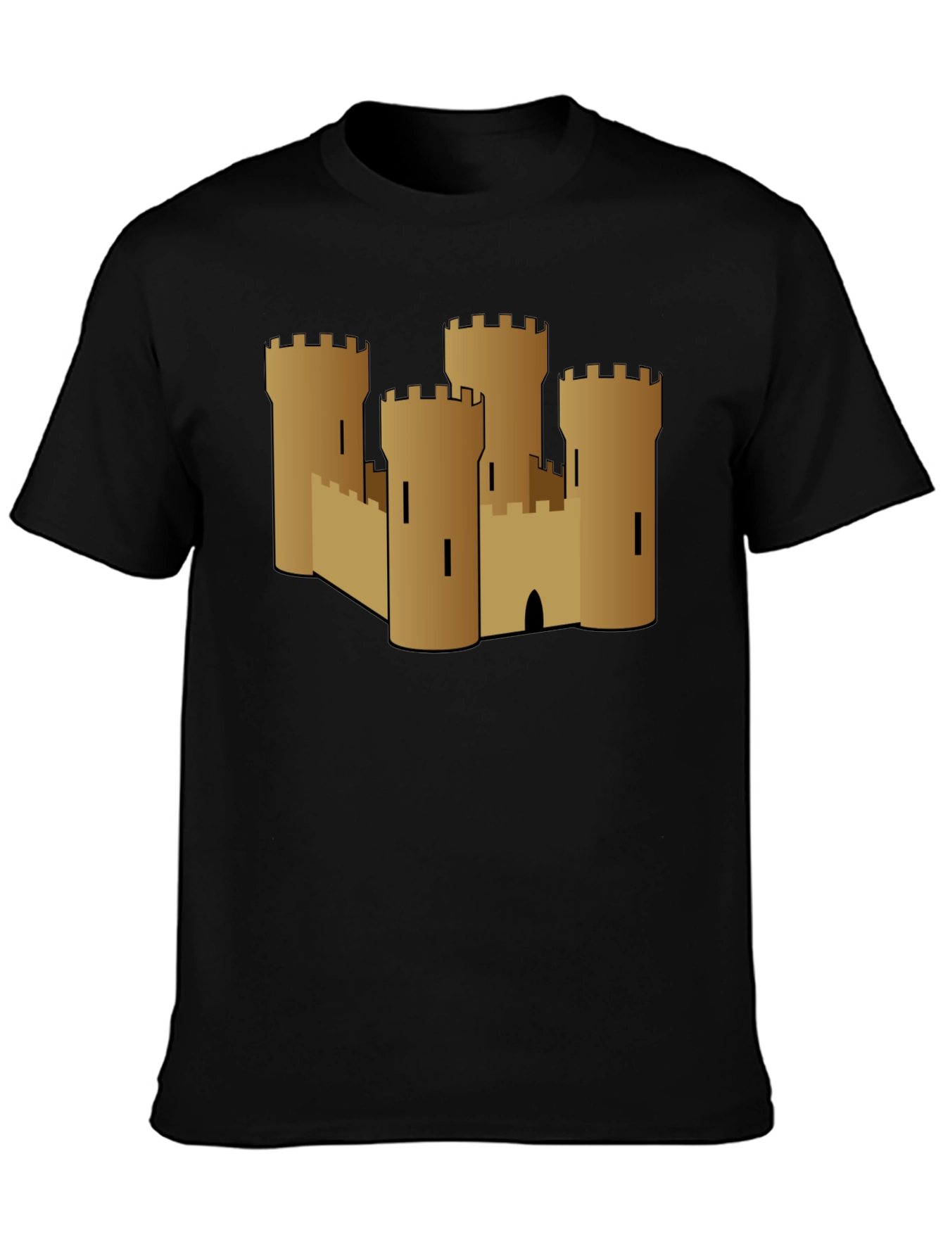 Castle Graphic Tee - Black Cotton T-Shirt