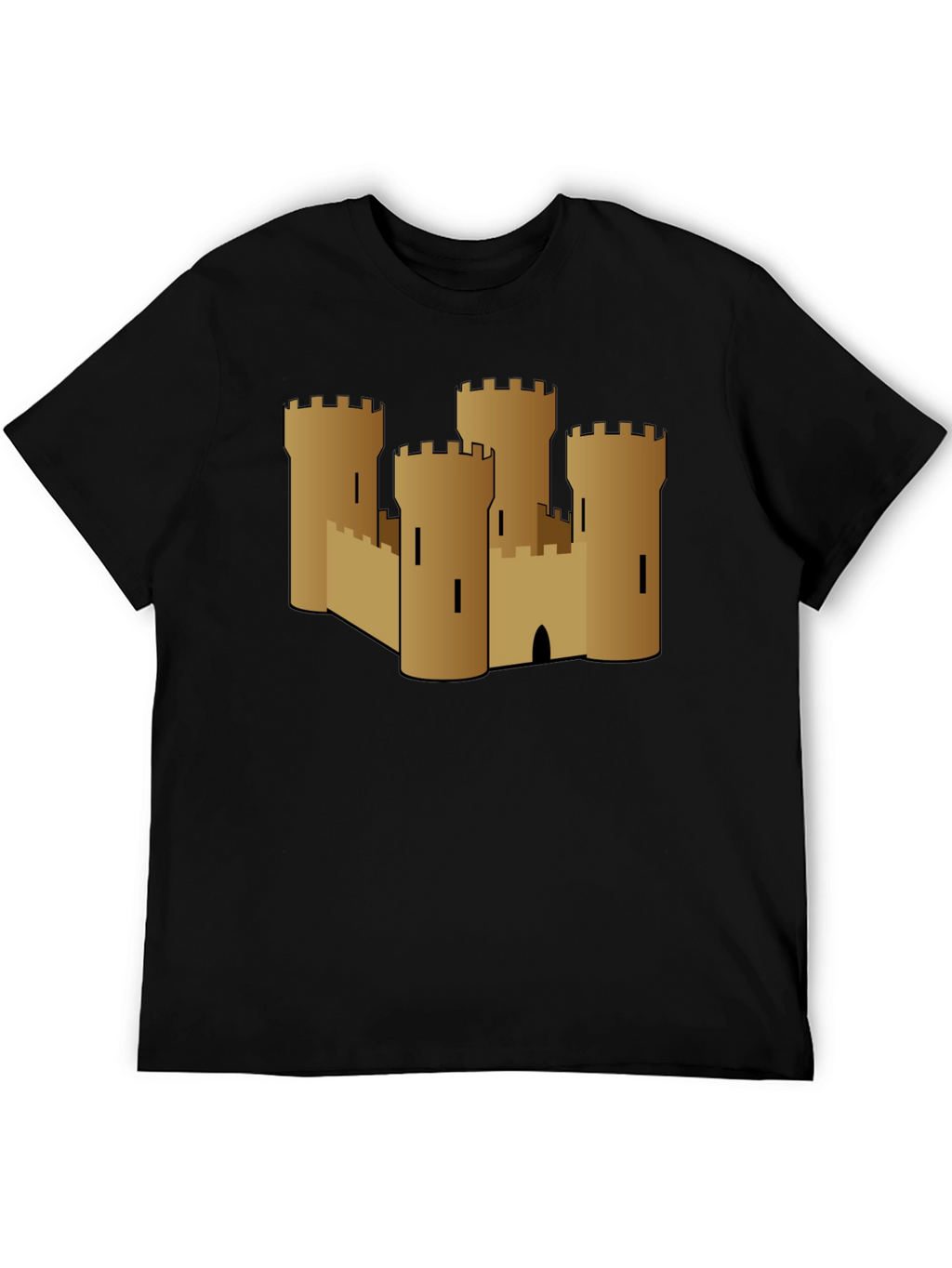 Castle Graphic Tee - Black Cotton T-Shirt