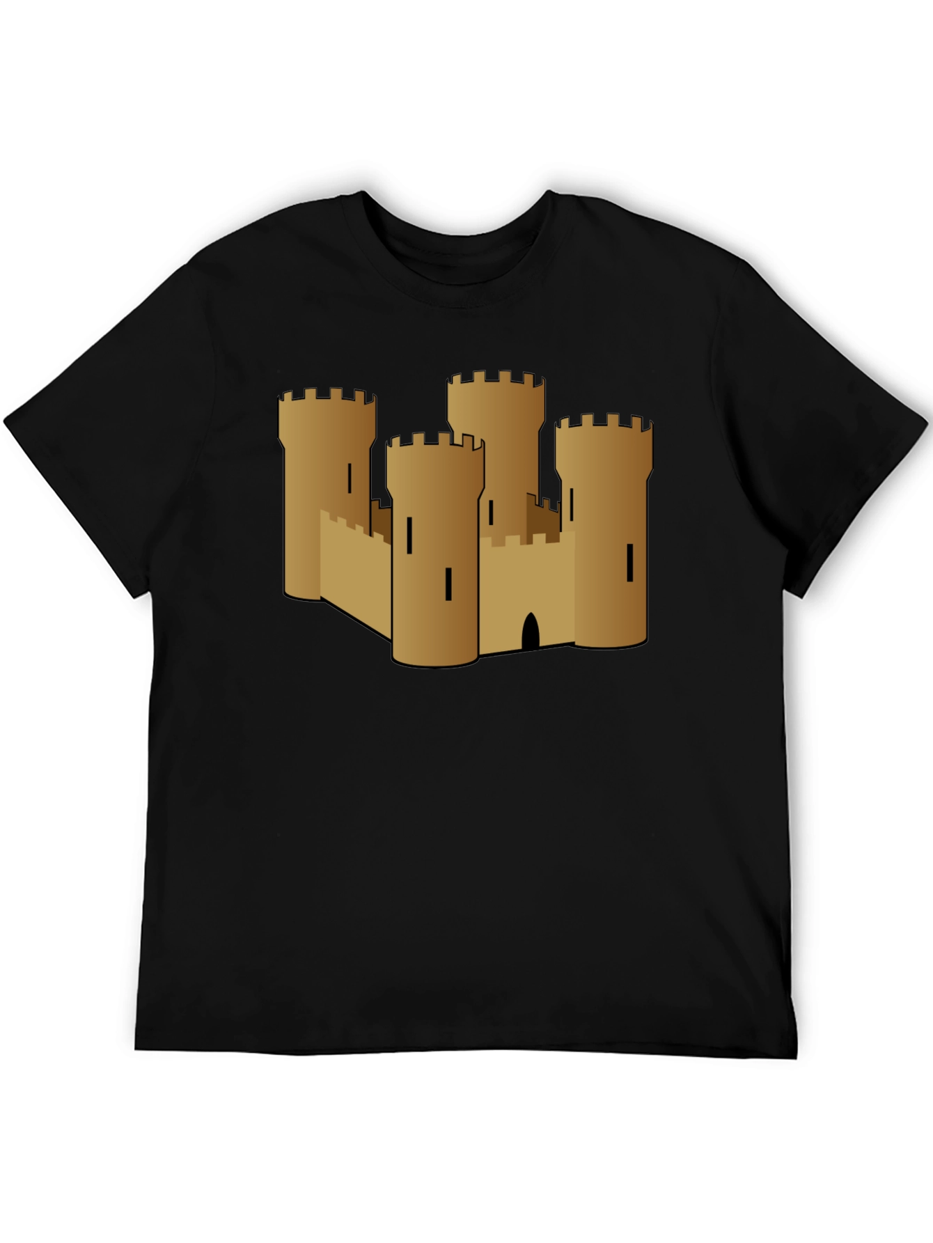 Castle Graphic Tee - Black Cotton T-Shirt