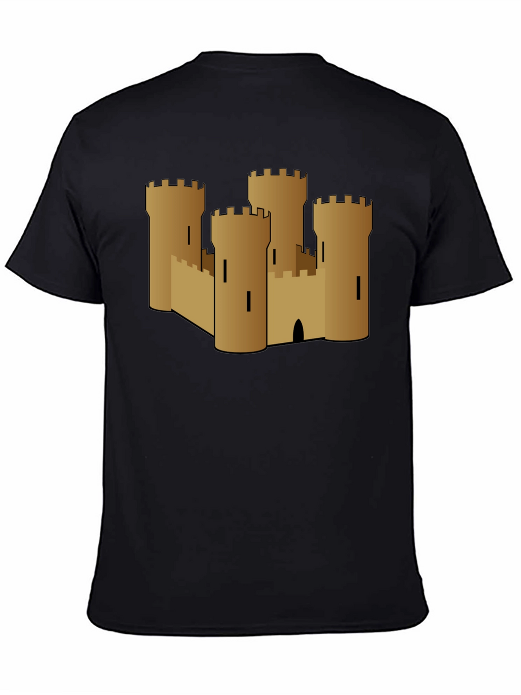 Castle Graphic Tee - Black Cotton T-Shirt