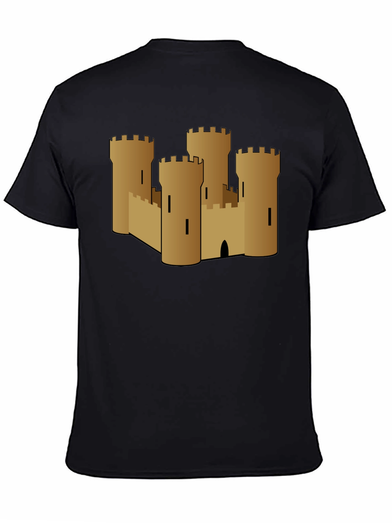 Castle Graphic Tee - Black Cotton T-Shirt