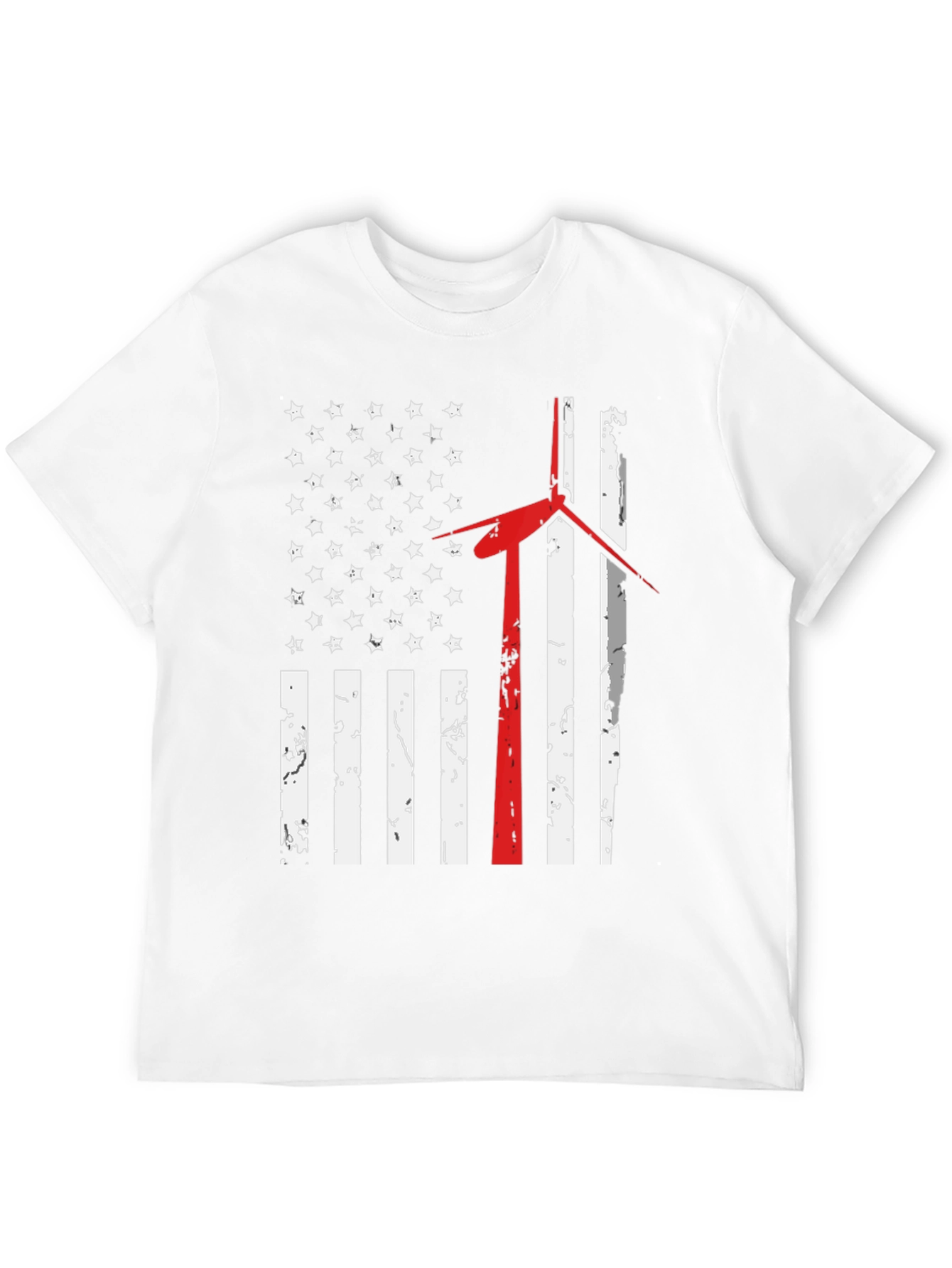 American Flag Wind Turbine T-Shirt