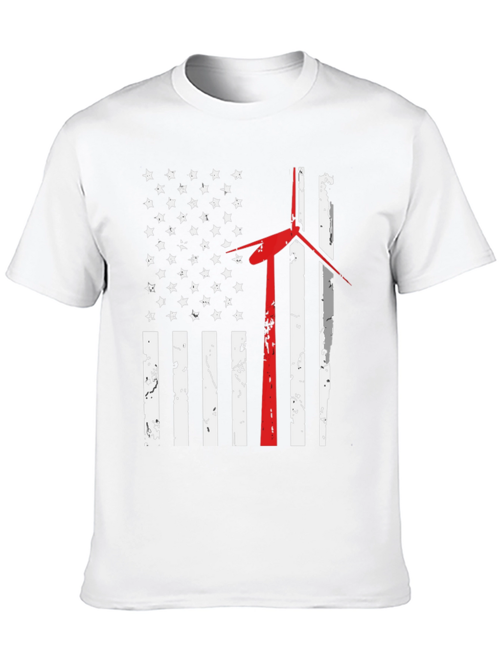 American Flag Wind Turbine T-Shirt