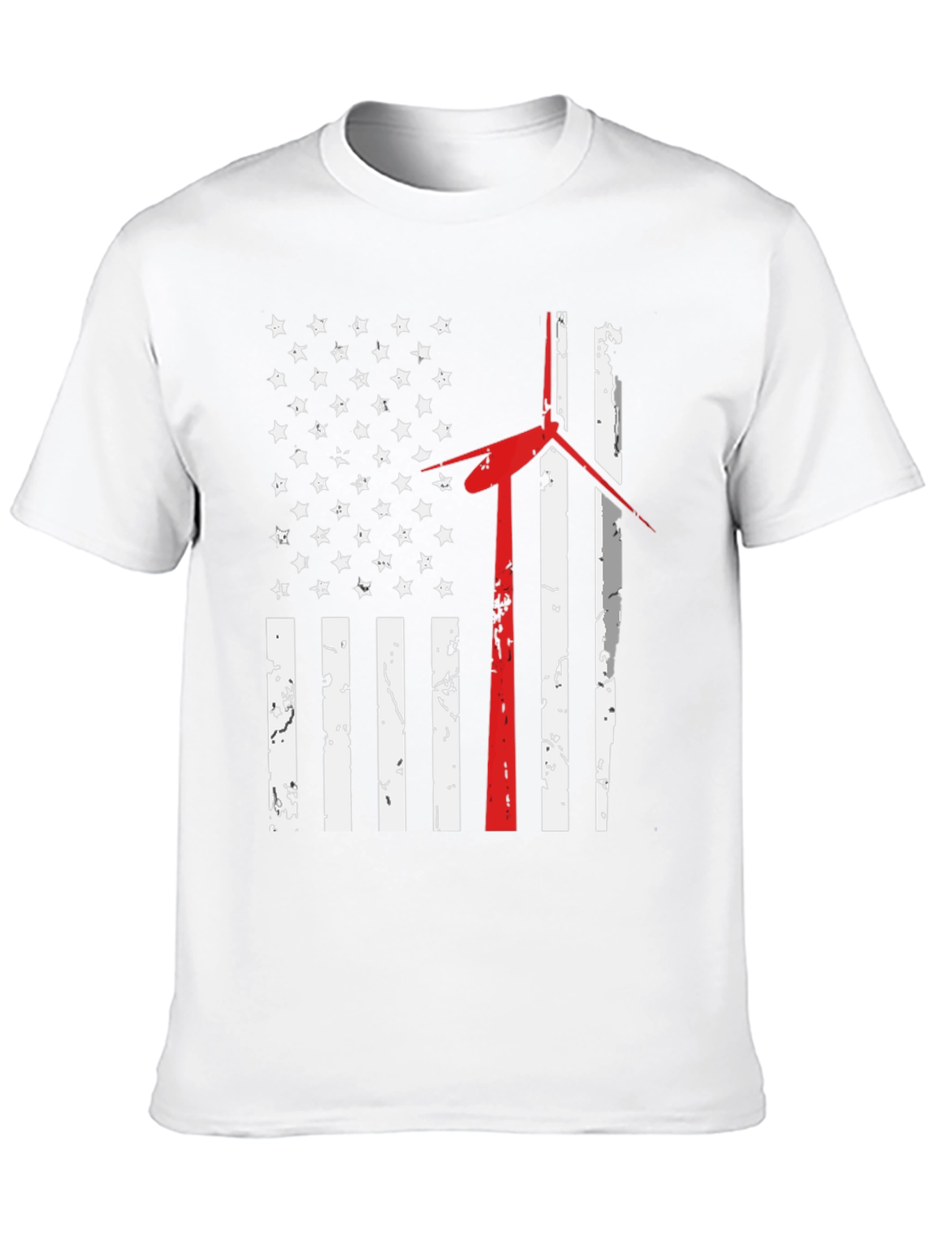 American Flag Wind Turbine T-Shirt
