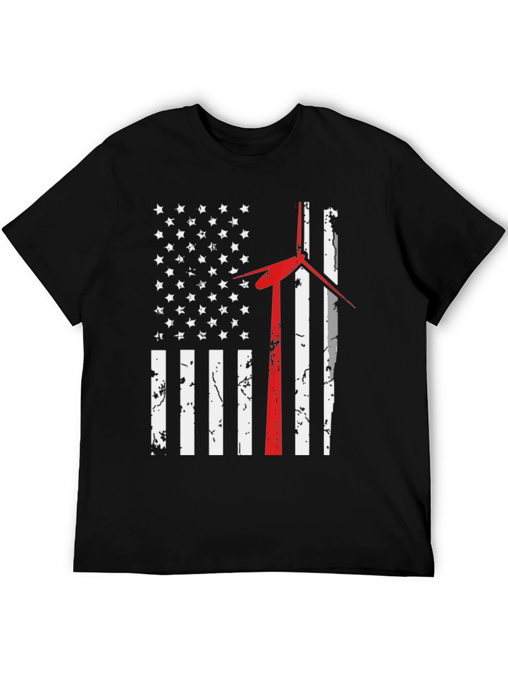 American Flag Wind Turbine T-Shirt