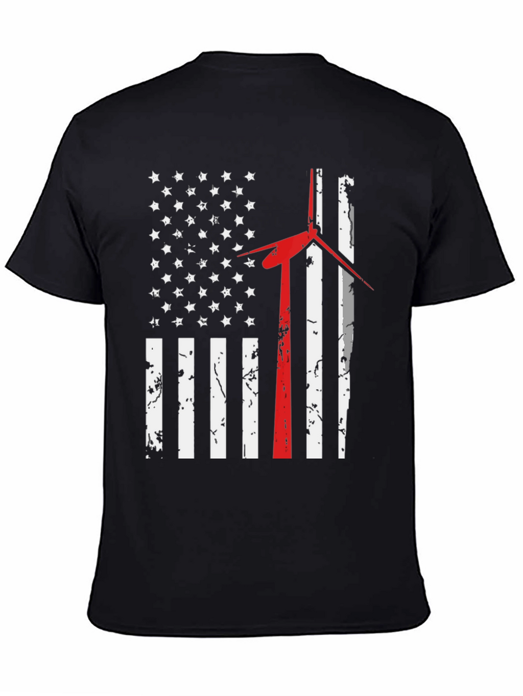 American Flag Wind Turbine T-Shirt
