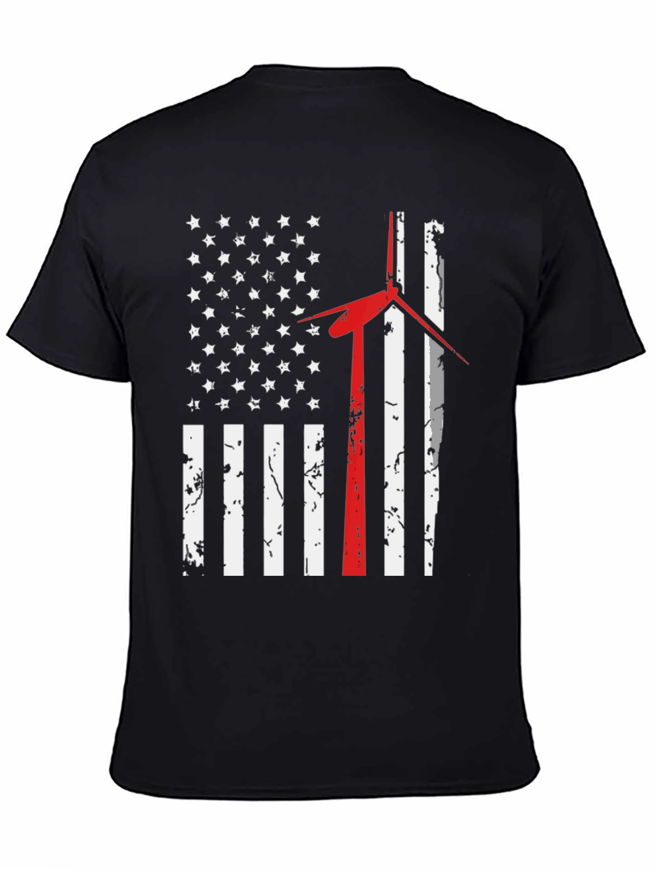 American Flag Wind Turbine T-Shirt
