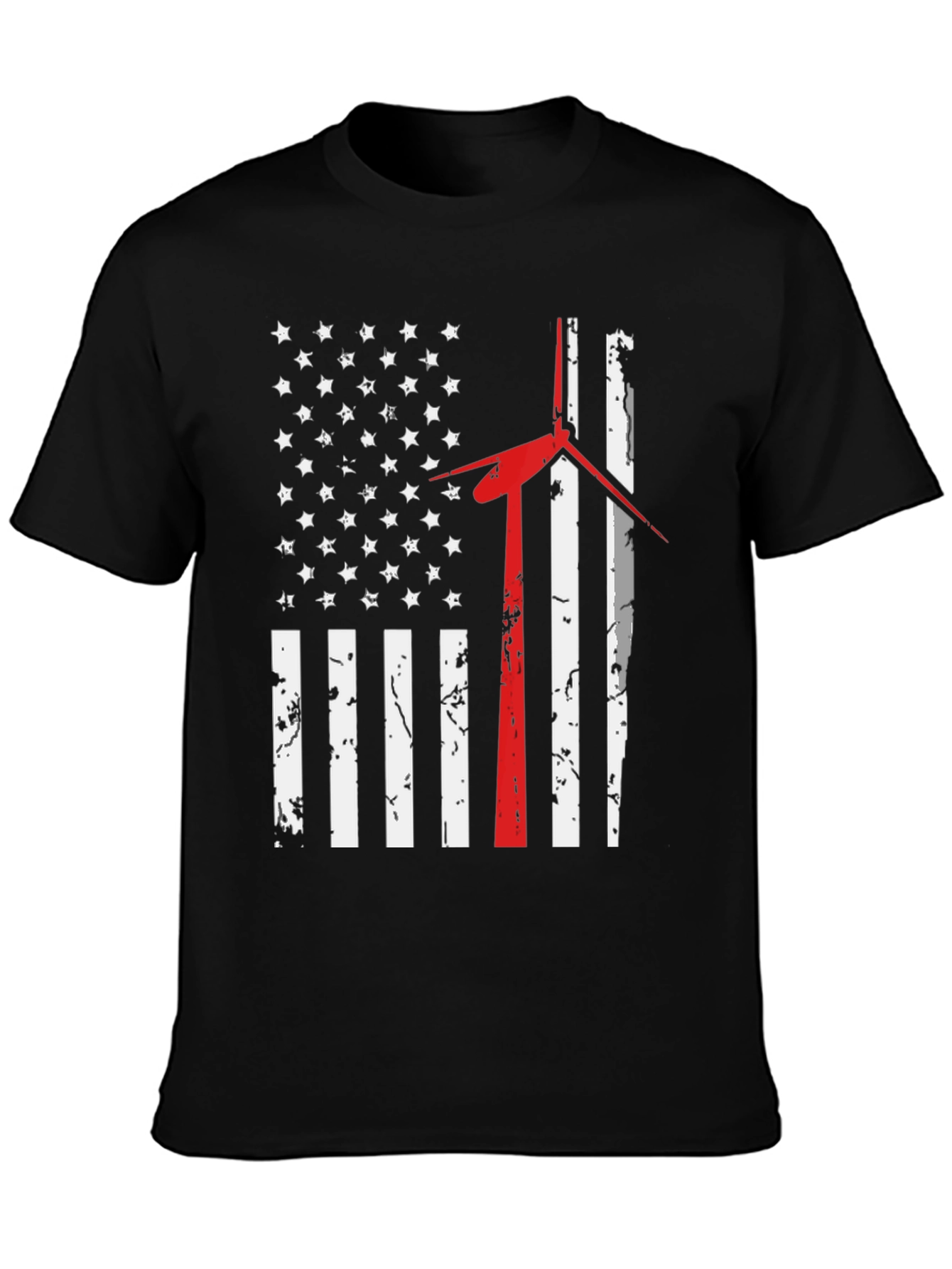 American Flag Wind Turbine T-Shirt