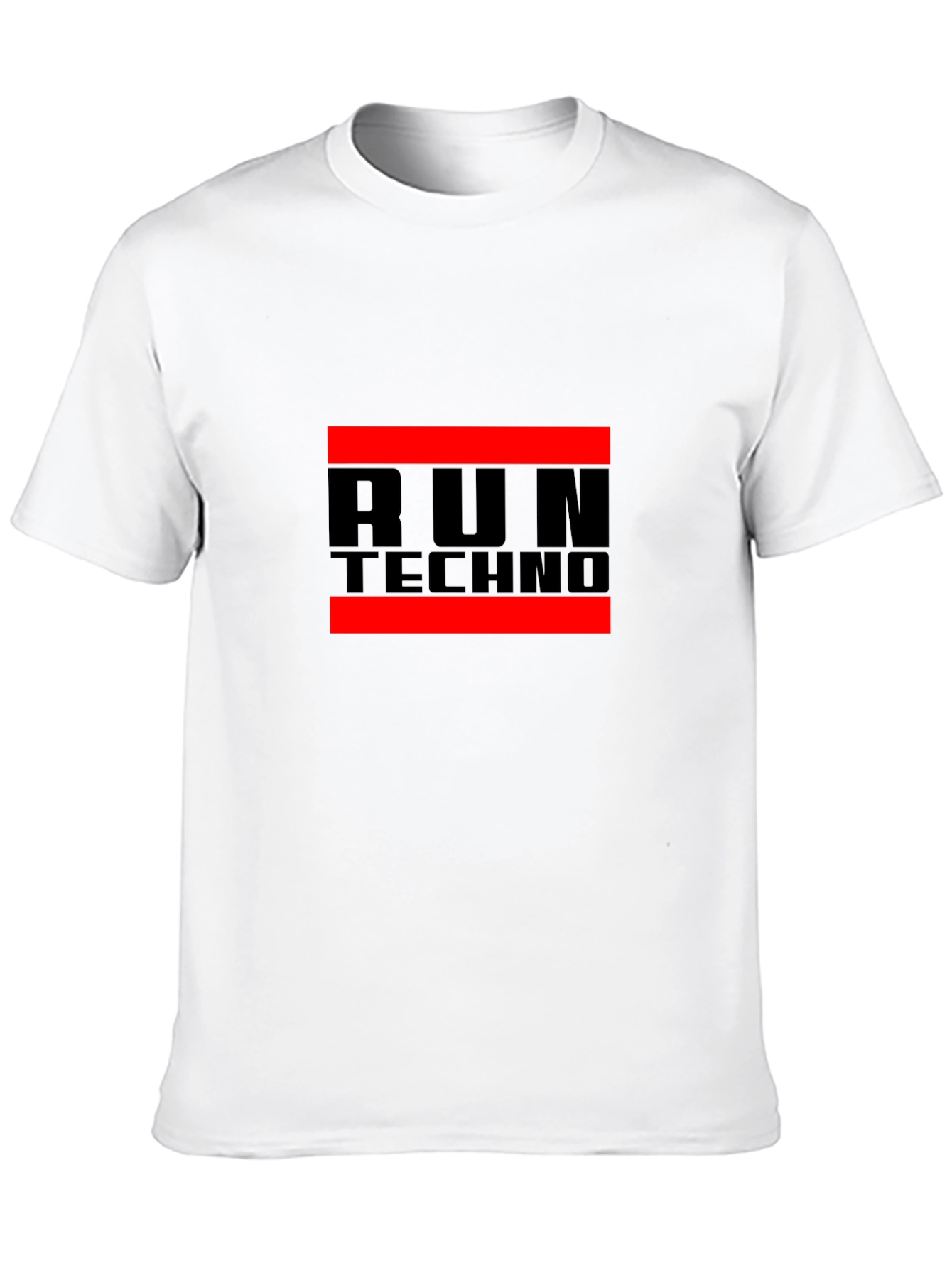 Run Techno Graphic Tee - Black Crew Neck