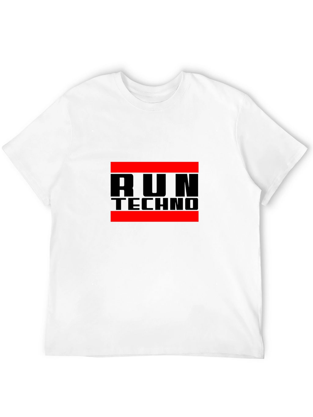 Run Techno Graphic Tee - Black Crew Neck