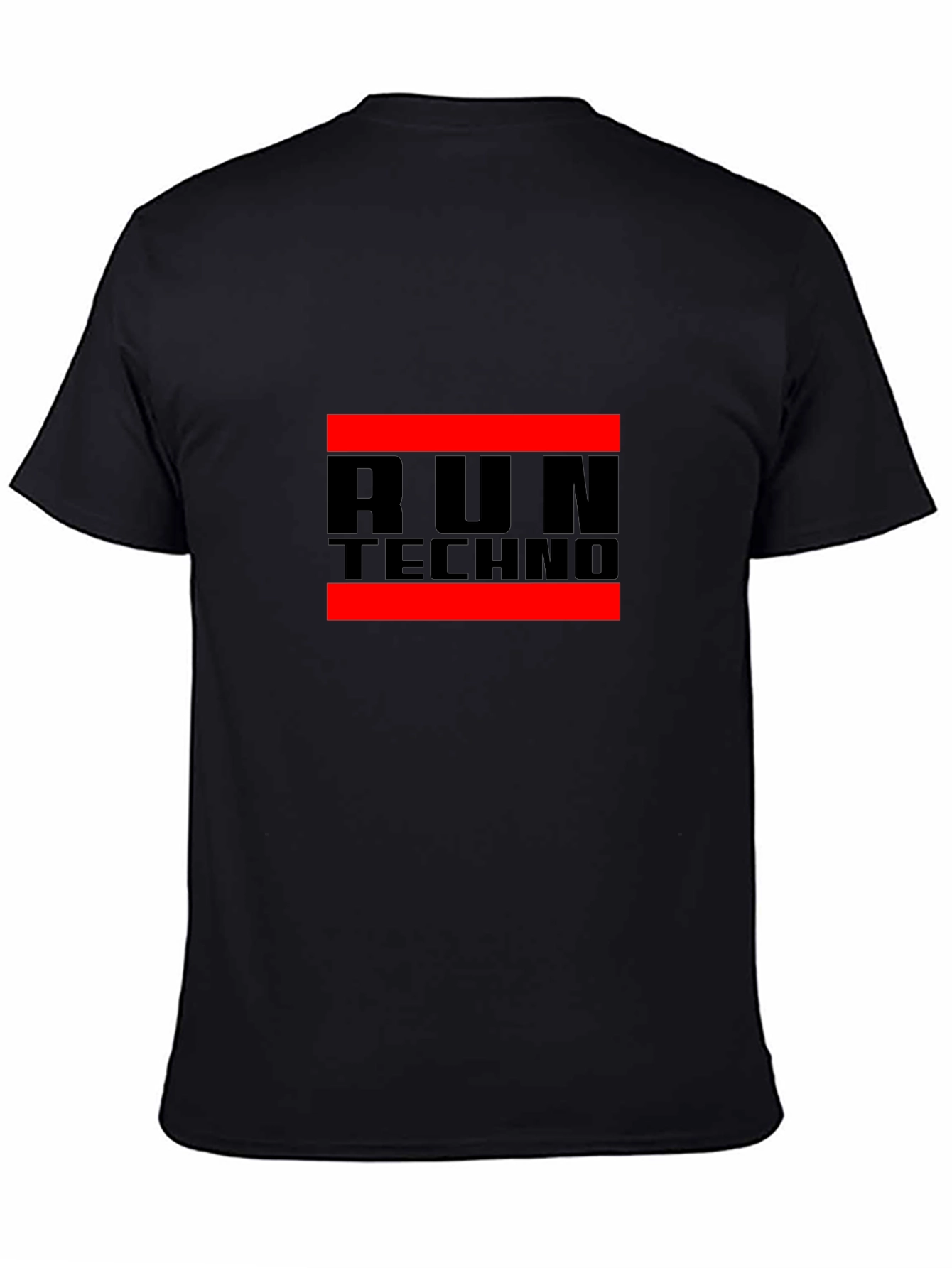 Run Techno Graphic Tee - Black Crew Neck
