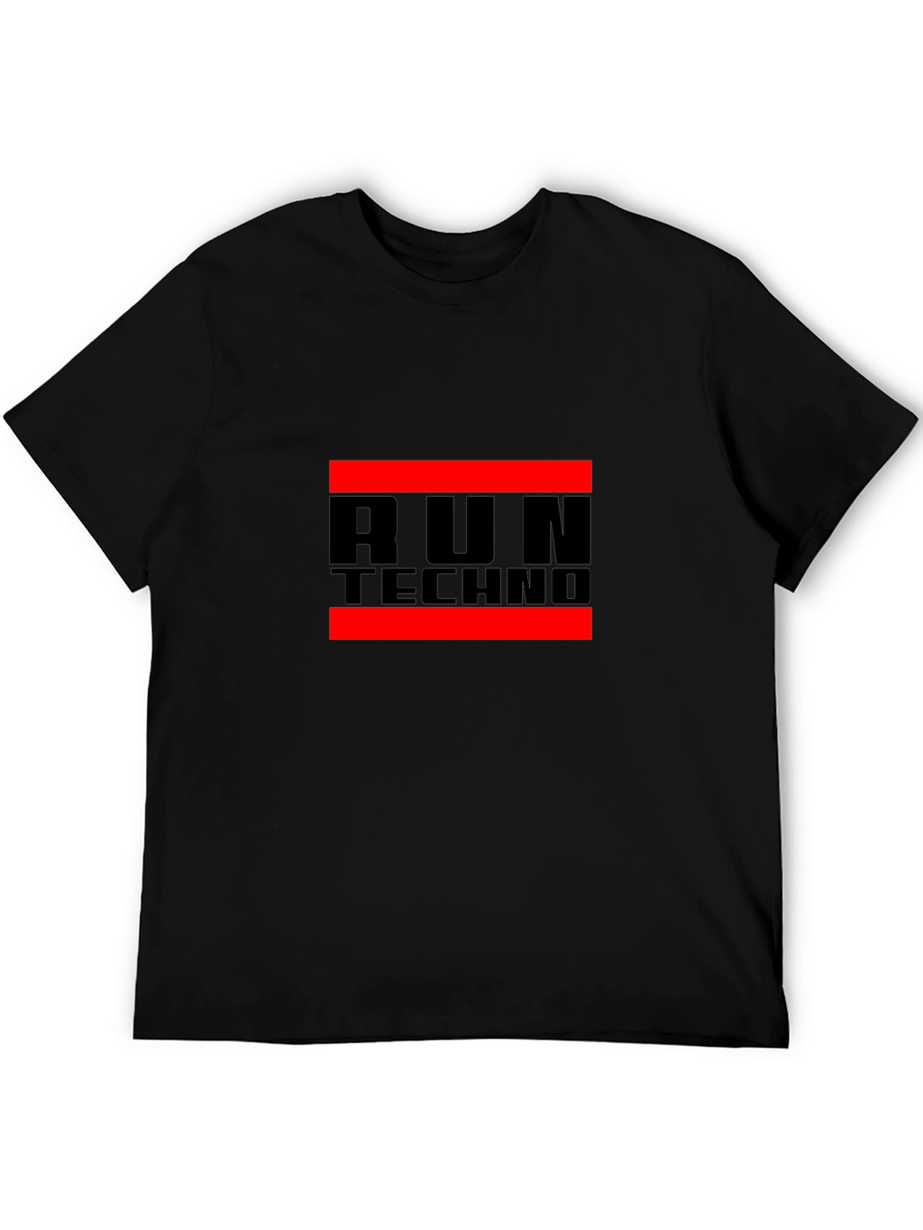 Run Techno Graphic Tee - Black Crew Neck