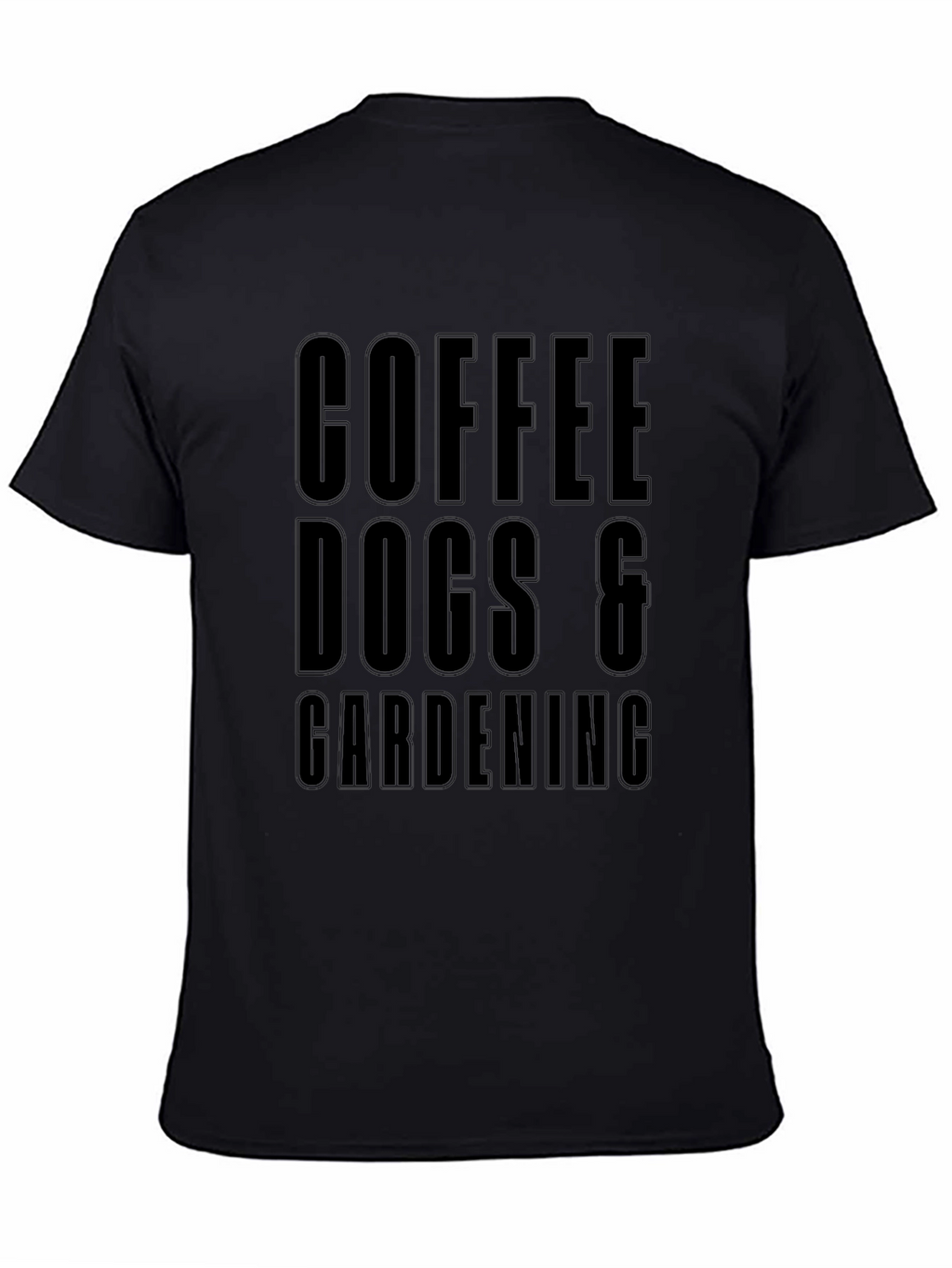 Coffee Dogs & Gardening Graphic Tee - Black T-Shirt