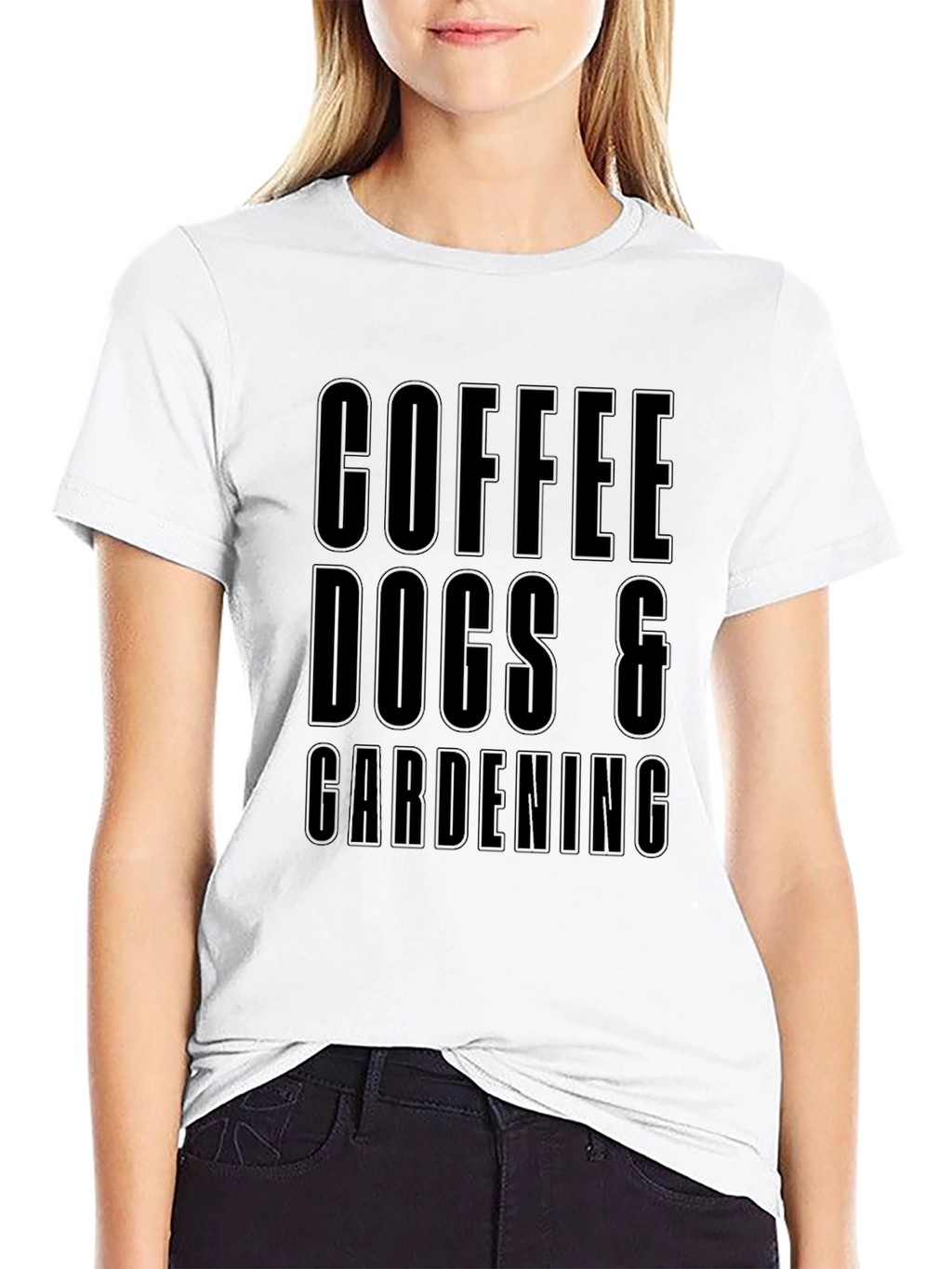 Coffee Dogs & Gardening Graphic Tee - Black T-Shirt