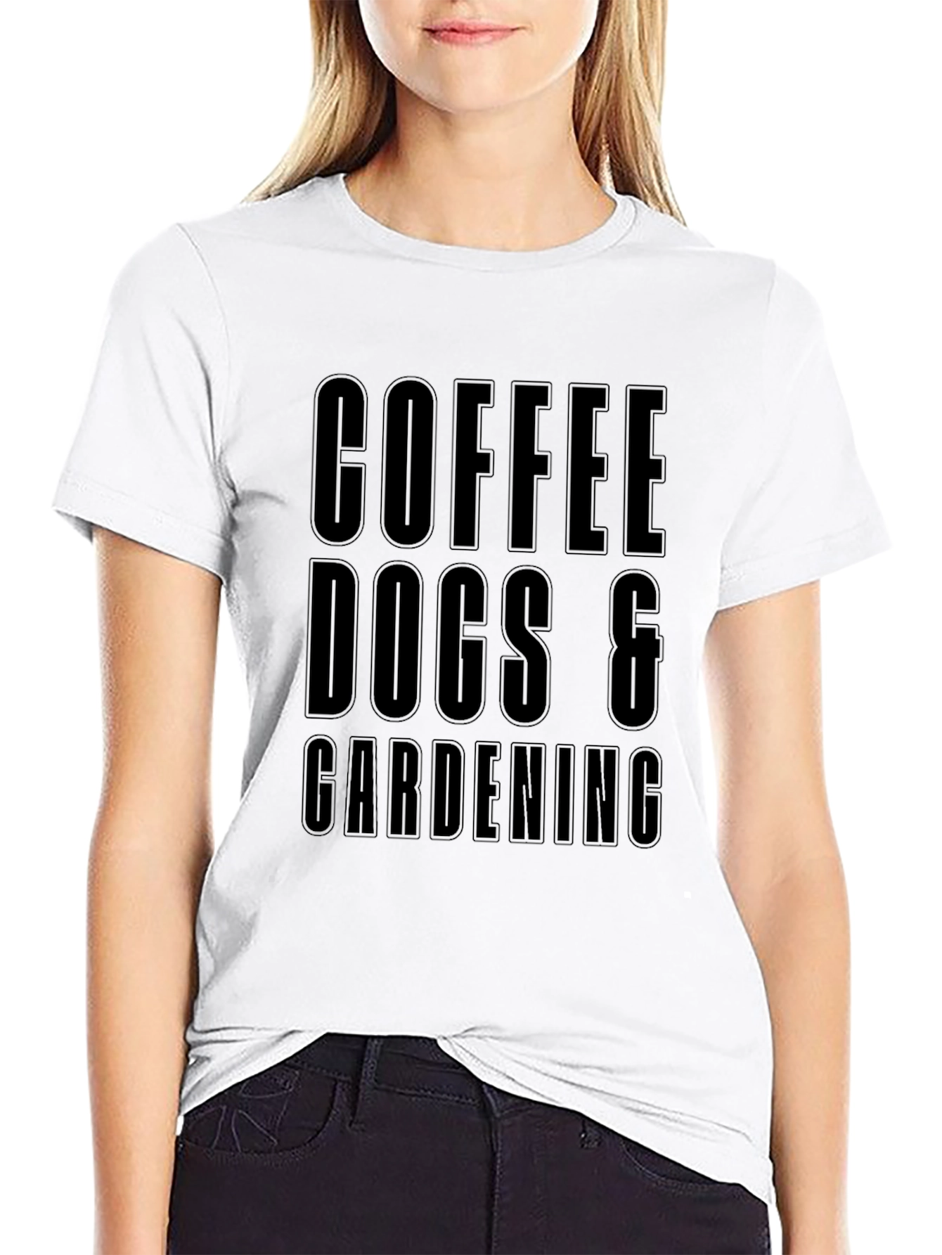 Coffee Dogs & Gardening Graphic Tee - Black T-Shirt