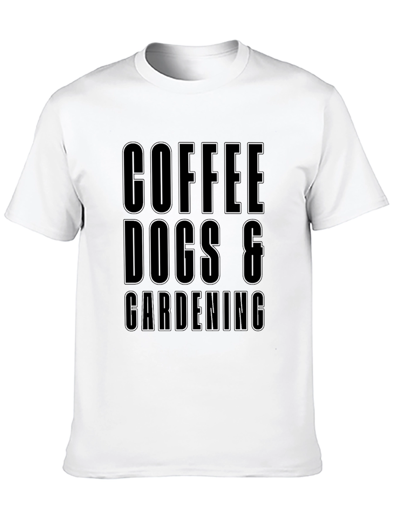 Coffee Dogs & Gardening Graphic Tee - Black T-Shirt