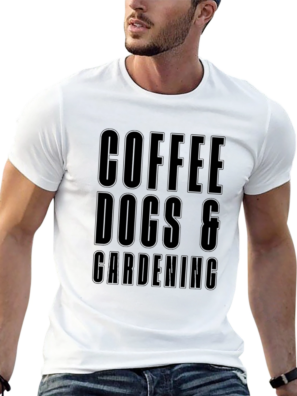 Coffee Dogs & Gardening Graphic Tee - Black T-Shirt